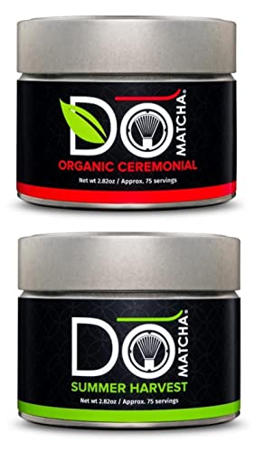 Premium Japanese Matcha Green Tea Powder - DoMatcha Summer Harvest & Organic Ceremonial (2.82oz) | Authentic Uji Kyoto Tea for Baking, Lattes & Traditional Tea Ceremonies