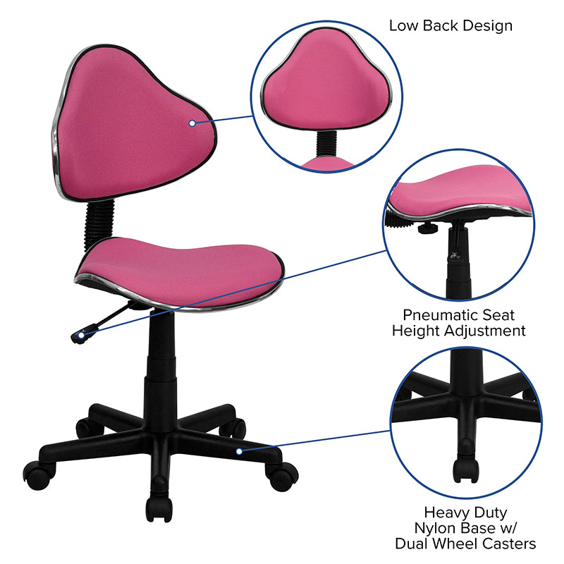 Whitney Blue Fabric Swivel Ergonomic Office Chair - Adjustable Height Task Chair with Lumbar Support for Home Office, Gaming & Workspace Comfort