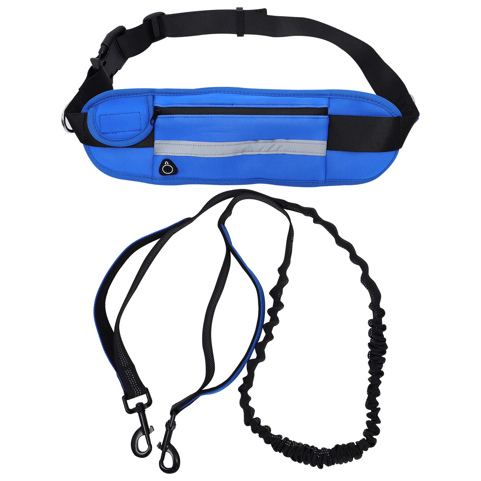 Reflective Dog Leash with Waist Bag - Hands-Free Adjustable Dog Lead for Walking, Running & Hiking - High Visibility Pet Safety Leash for Nighttime Outdoor Adventures
