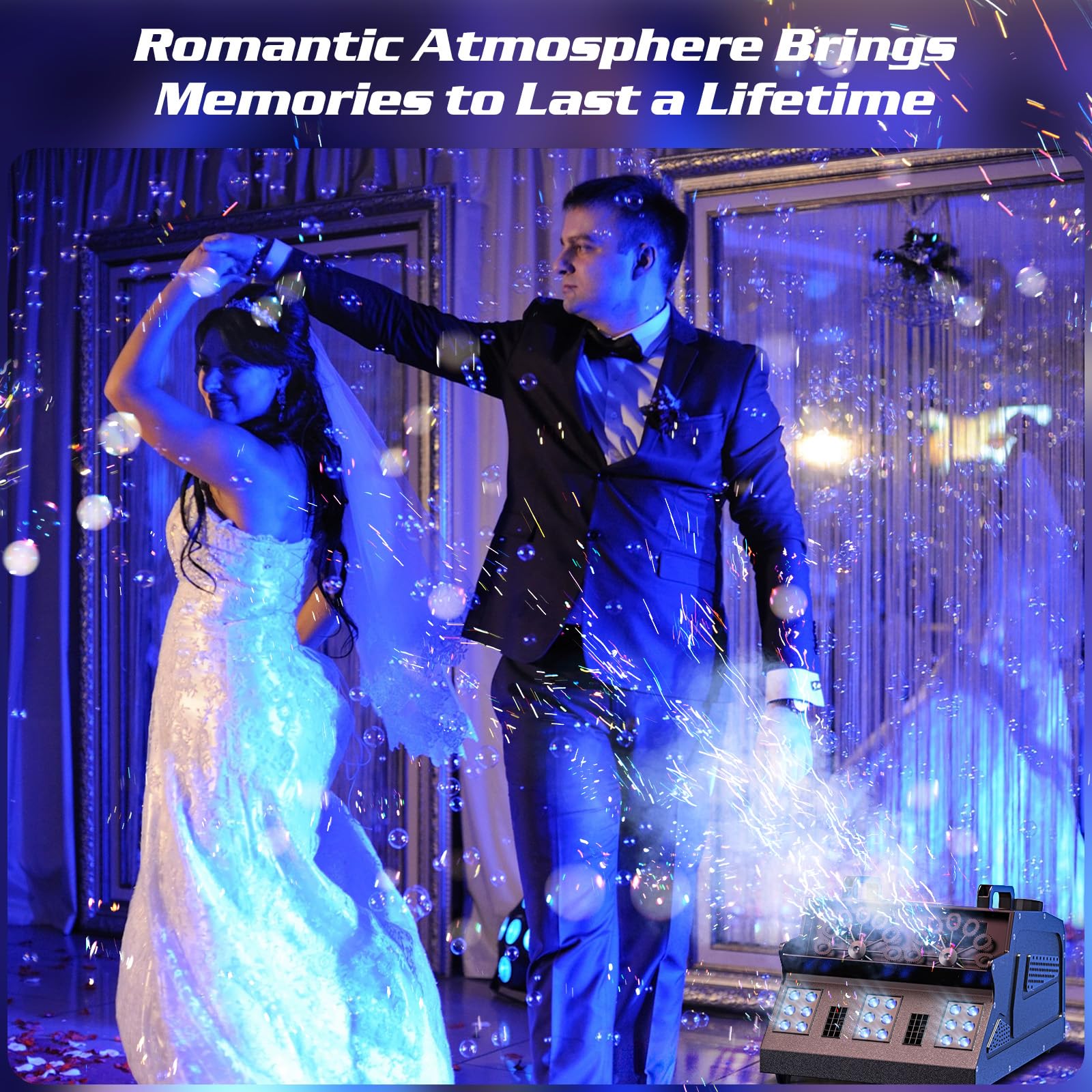 2000W Powerful 3-in-1 Fog Bubble Machine with Dual Bubble Fans & 7CH RGB LED Lights - Professional Smoke Bubble Machine for Halloween, Parties, Weddings, DJ Shows, and Stage Performances