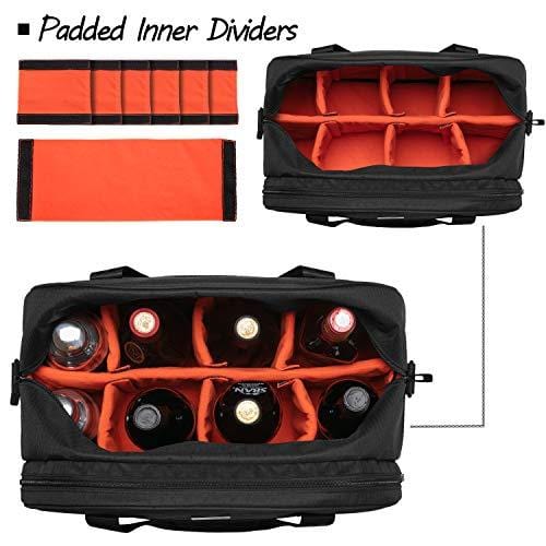 Premium Bartender Kit Travel Bag - Padded Wine & Cocktail Shaker Organizer with Shoulder Strap | Durable Bar Tools Carrying Case for Home, Outdoor Parties & Professional Mixologists | Black Tote (Bag Only)