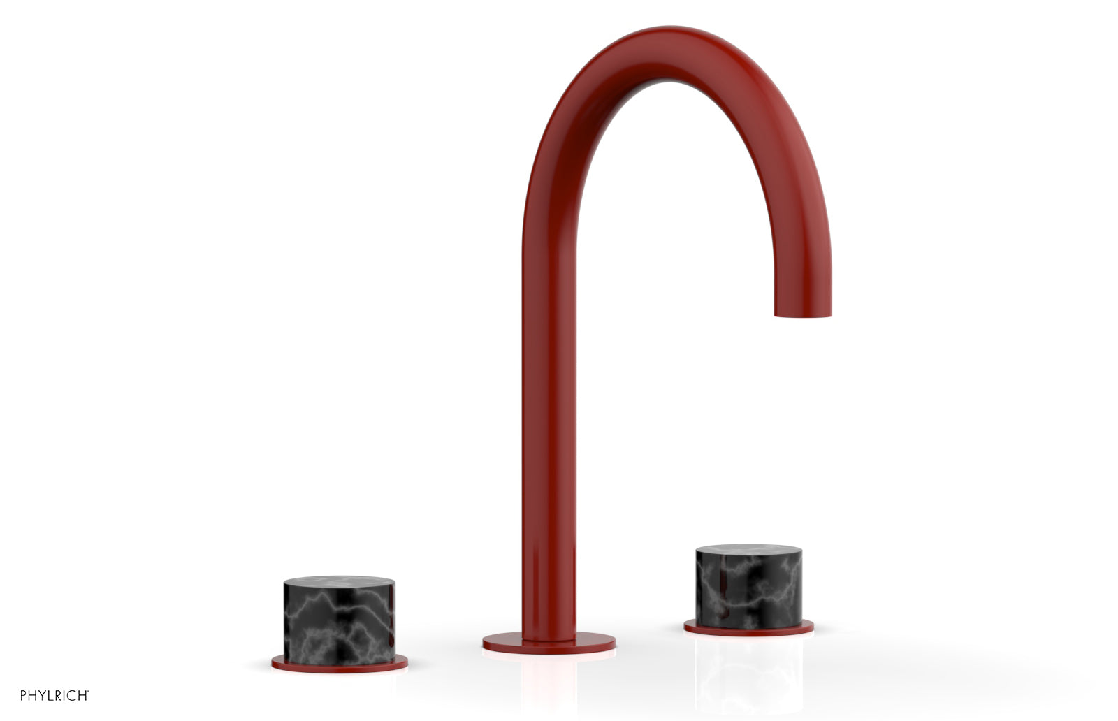 Premium BASIC II Widespread Bathroom Faucet with Black Marble Handles - 8 Inch Centerset, Matte Black Finish for Modern Vanities - Perfect for Guest Bathrooms & Powder Rooms