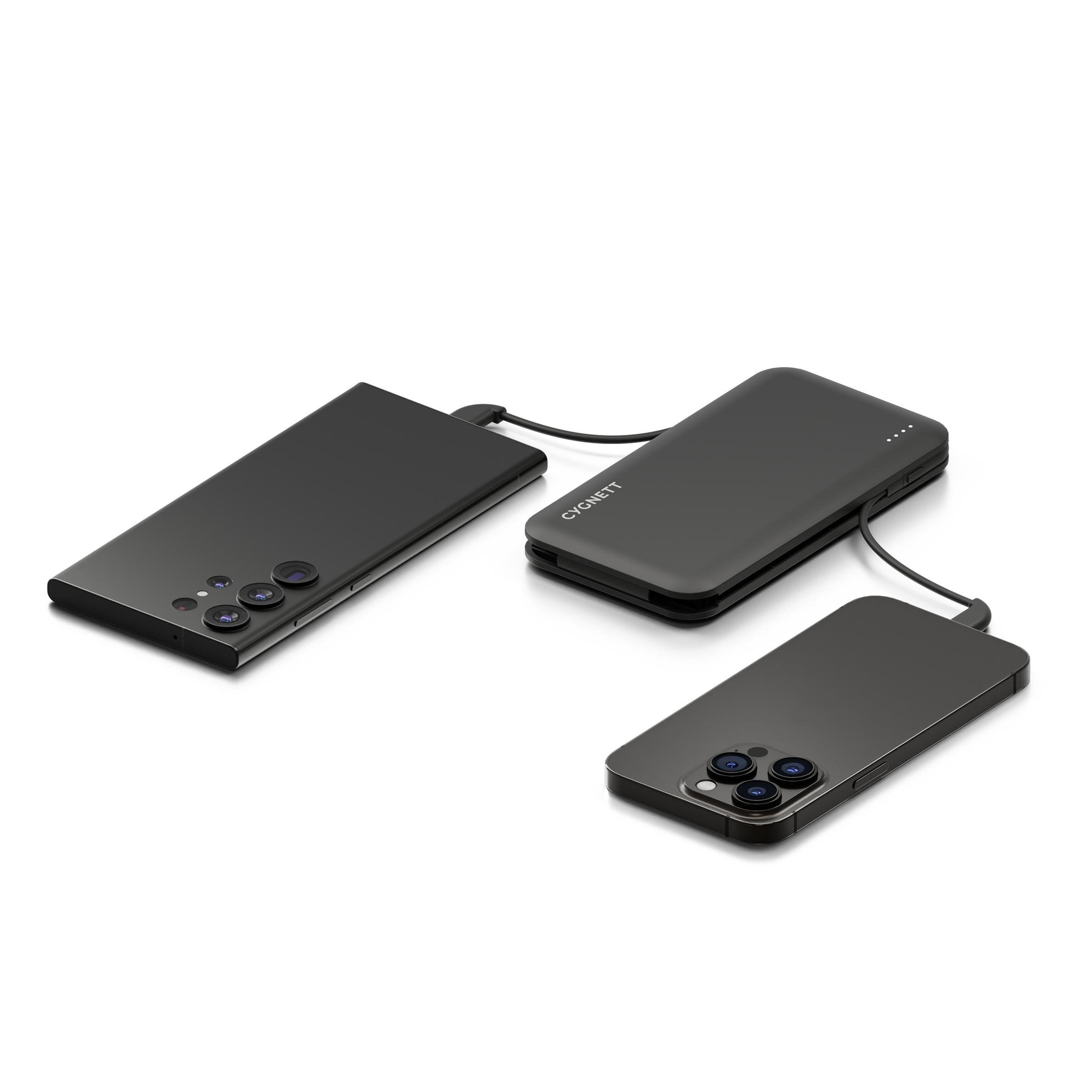 10,000mAh Portable Charger with Dual Built-in Cables - Fast Charging Power Bank for iPhone, Android, Travel & Outdoor Activities