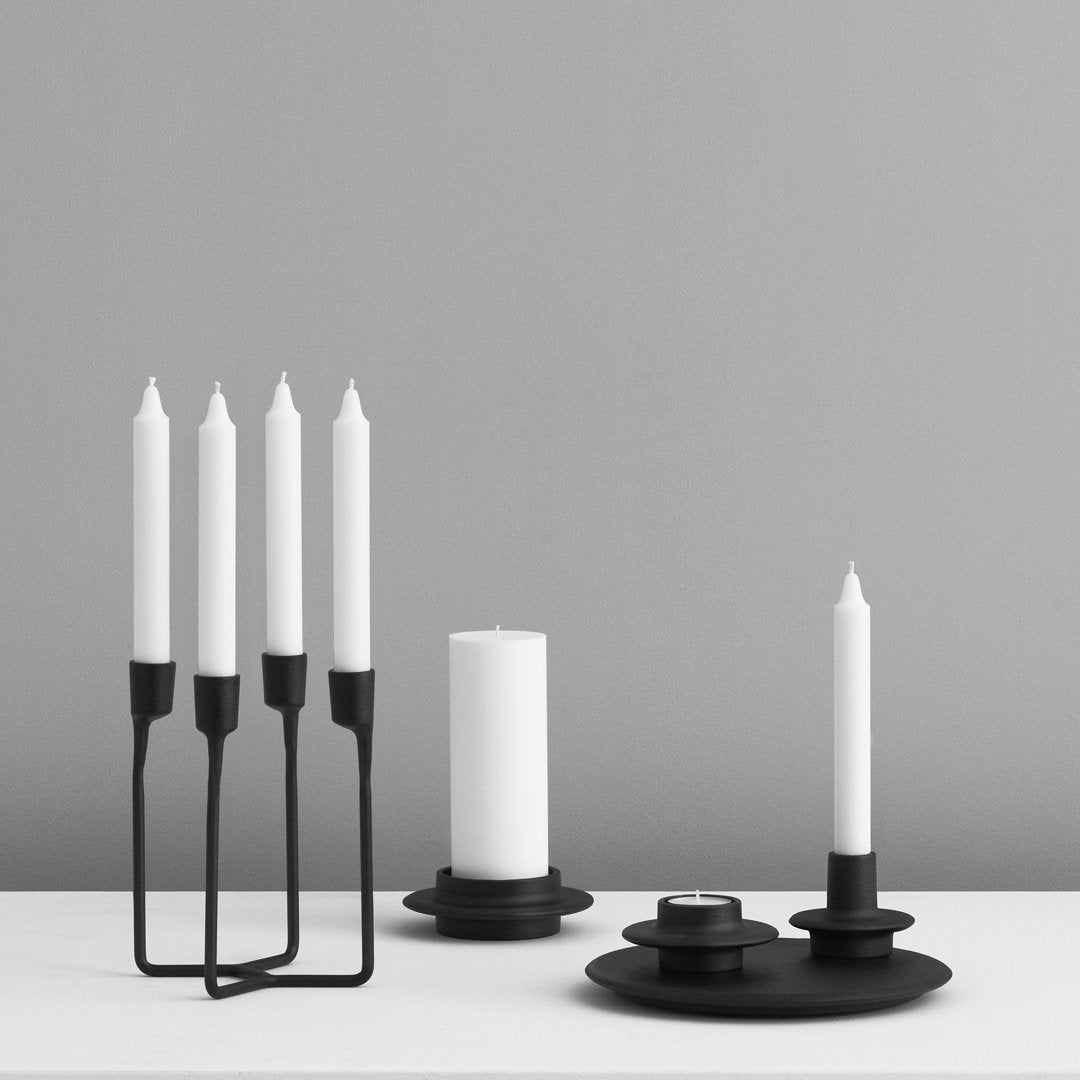 Heima Tealight Candle Holders Set of 4 - Decorative Metal Tea Light Candle Stands for Home Decor, Wedding Centerpieces & Romantic Ambiance