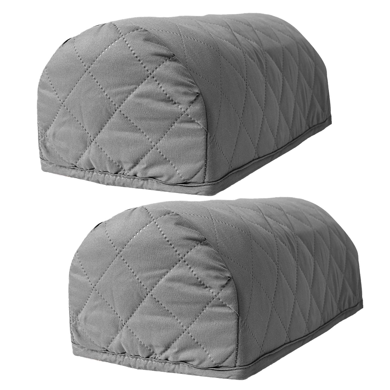 B Baosity Waterproof Stretch Armchair Covers - 2-Piece Plaid Elastic Sofa Arm Rest Protectors for Living Room Furniture, Grey - Perfect for Pets, Kids & Spill Protection