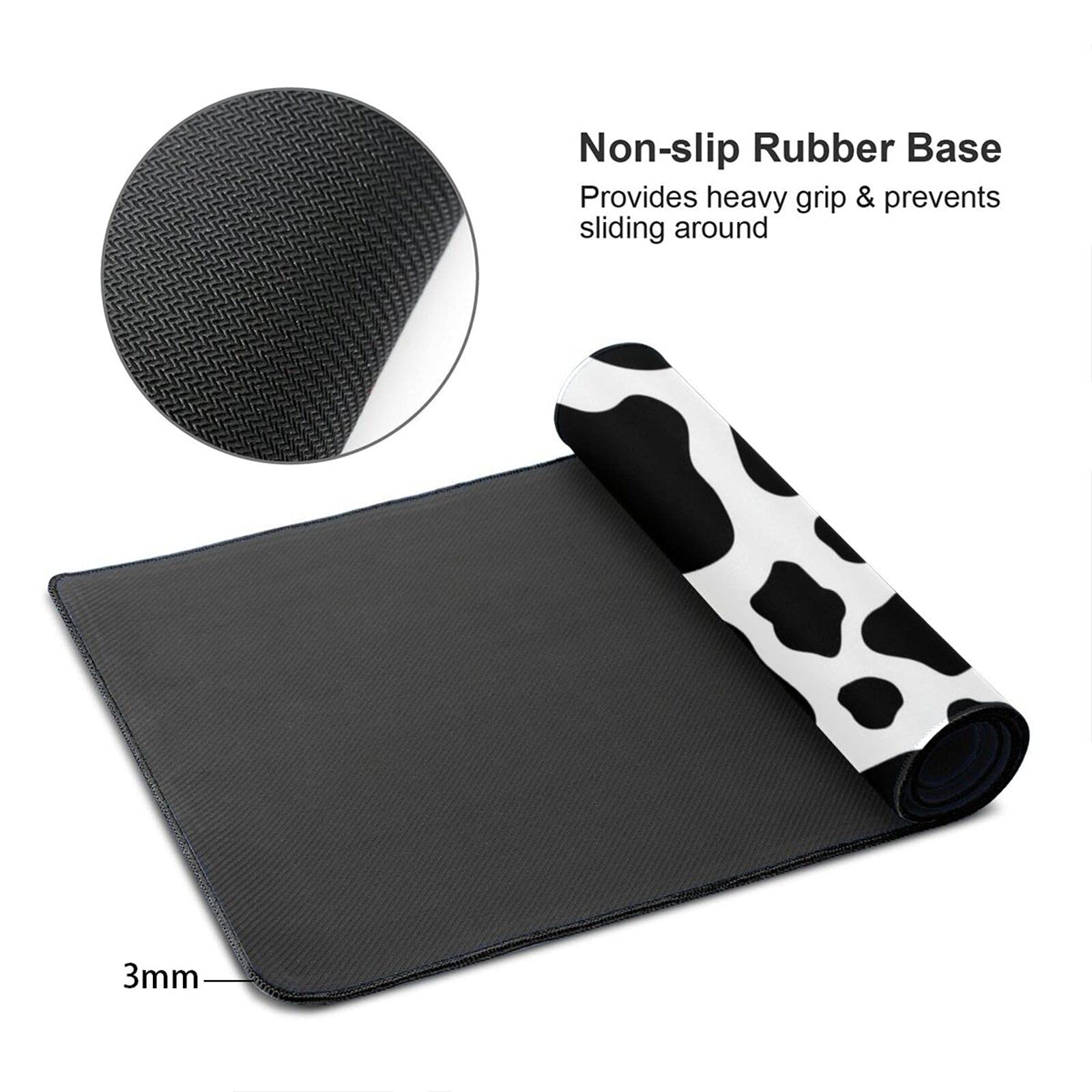 Cow Print Gaming Mouse Pad - Extra Large Extended Mouse Mat for PC, Laptop & Keyboard | Non-Slip Desk Pad for Home Office & Gaming Setup | Perfect for Work, Gaming & Computer Accessories Decor