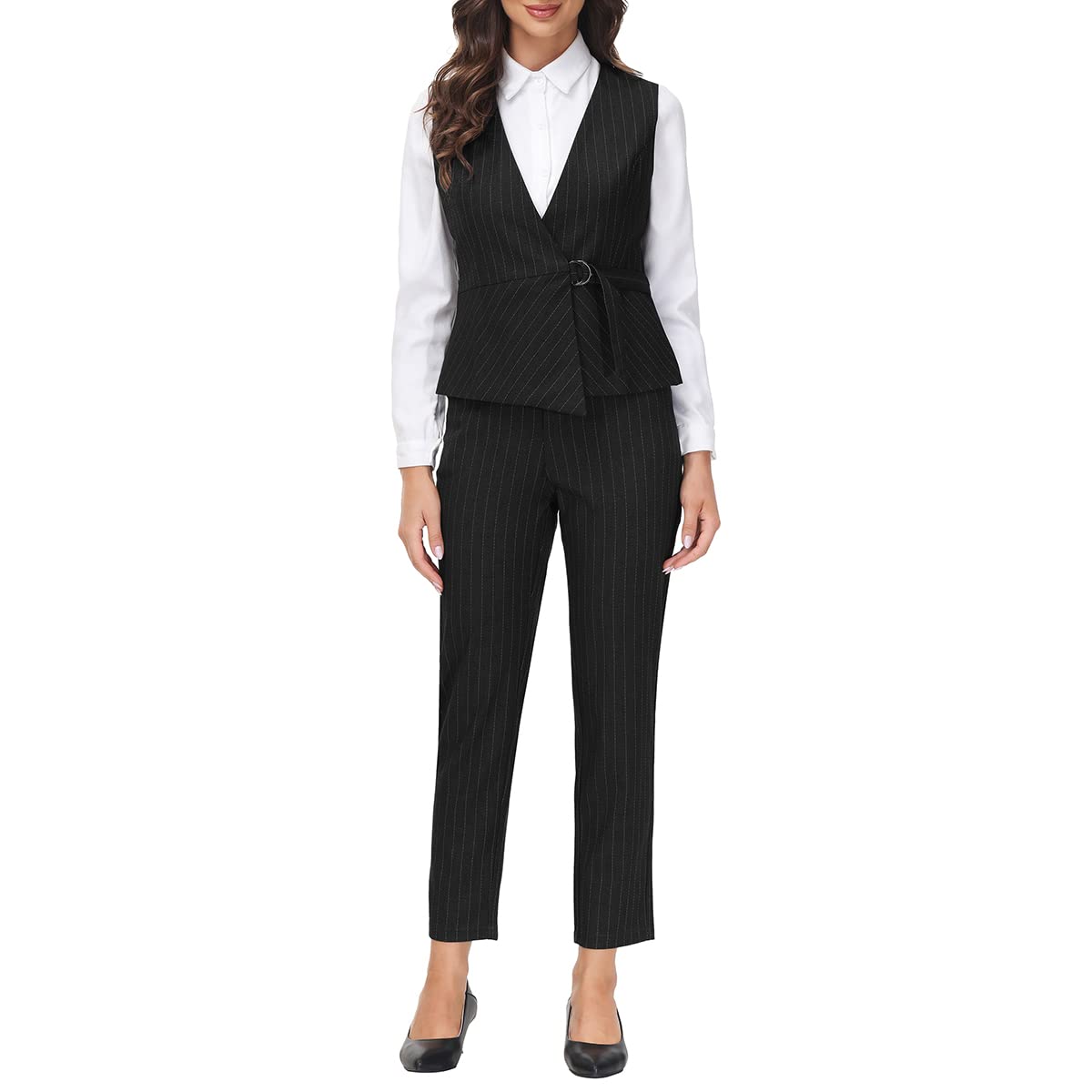 MODFUL Women's 3-Piece Classic Business Suit Set - Elegant Blazer, Vest & Pants for Office, Interview & Professional Events | Formal Work Attire for Women | Plus Size Options Available