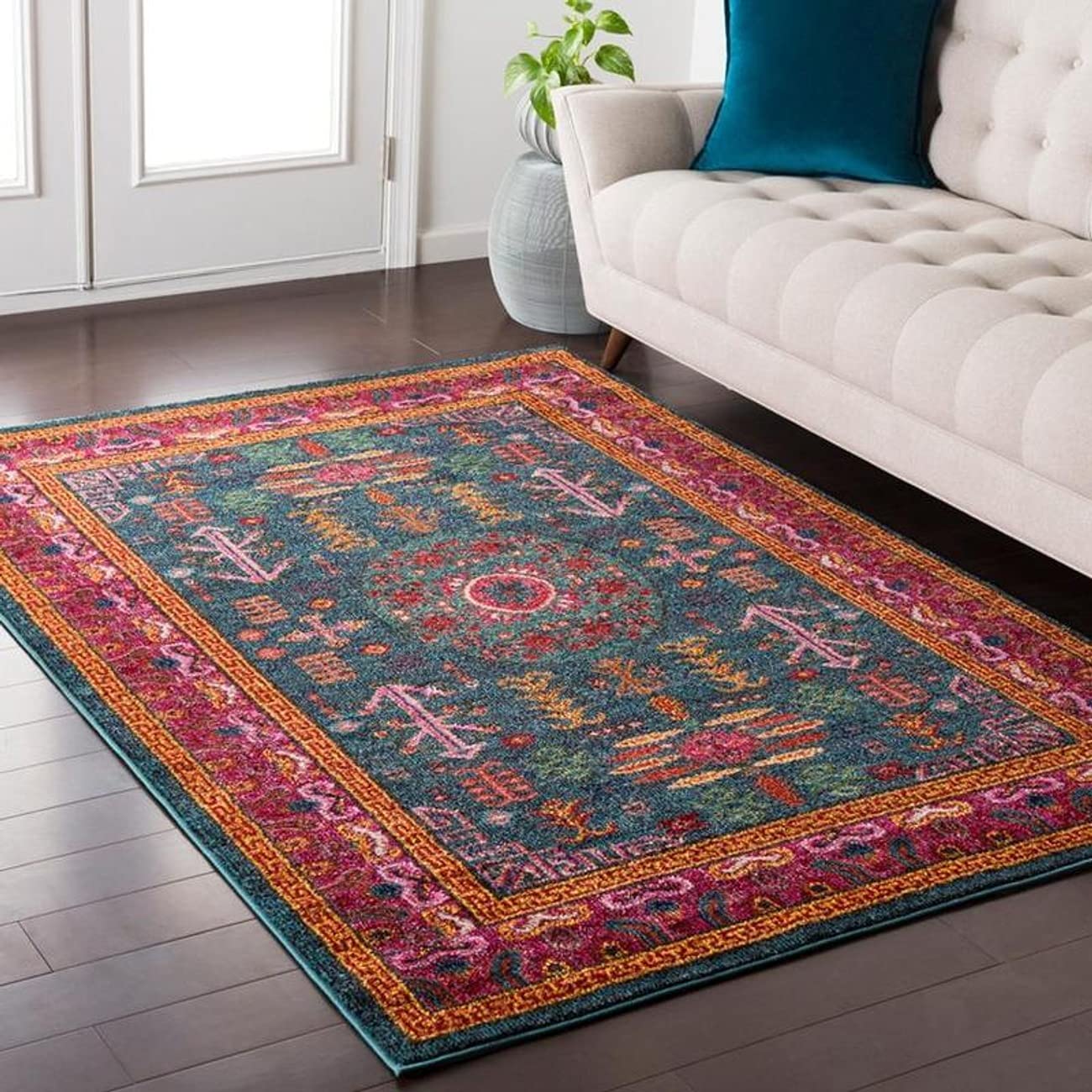 Mark&Day 2x3 Beziers Traditional Bright Red Area Rug - Non-Slip Red Black Carpet for Living Room, Bedroom, Kitchen, Dorm - Soft & Durable Indoor Floor Mat (2' x 2'11