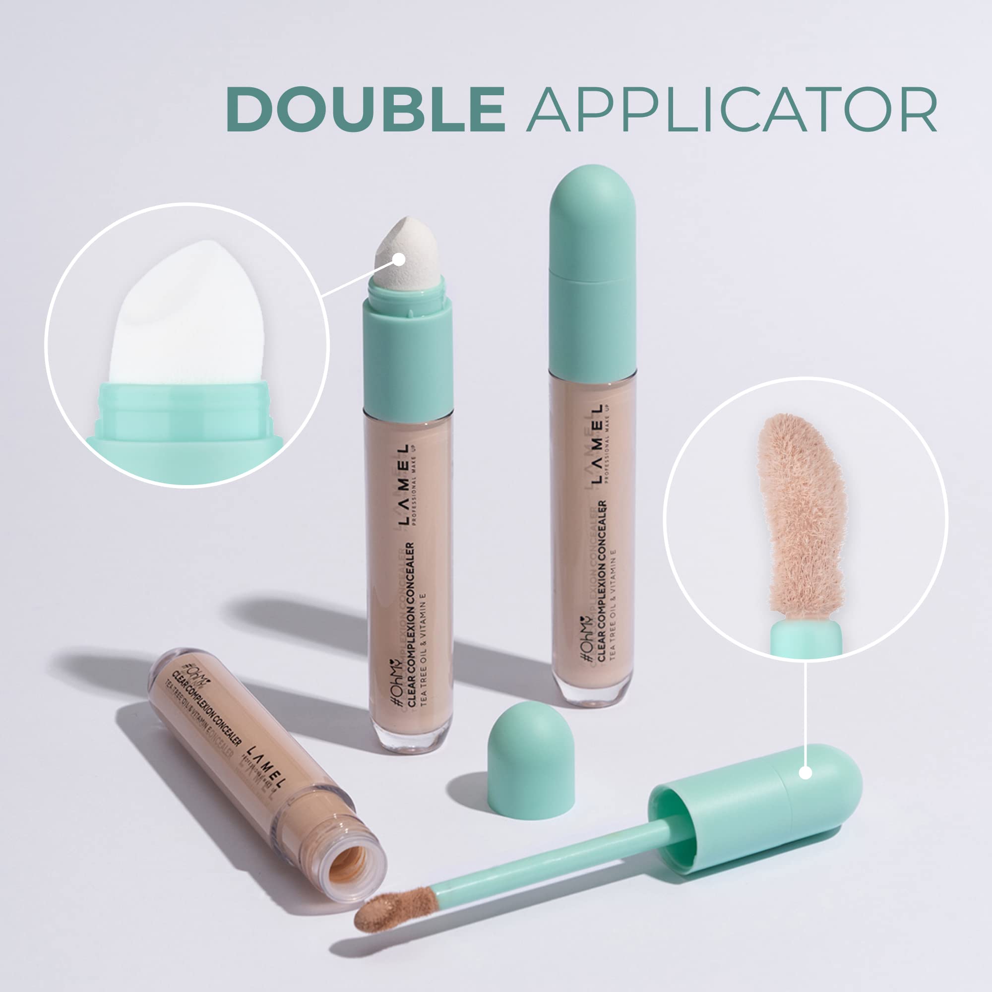 Lamel OH my Clear Face Concealer 401-Light Beige - Creamy Full Coverage Concealer for Dark Circles & Blemishes - Waterproof & Sweatproof - Natural Matte Finish - 0.23 fl oz / 7ml - Perfect for Daily Makeup, Photo Shoots & Special Occasions