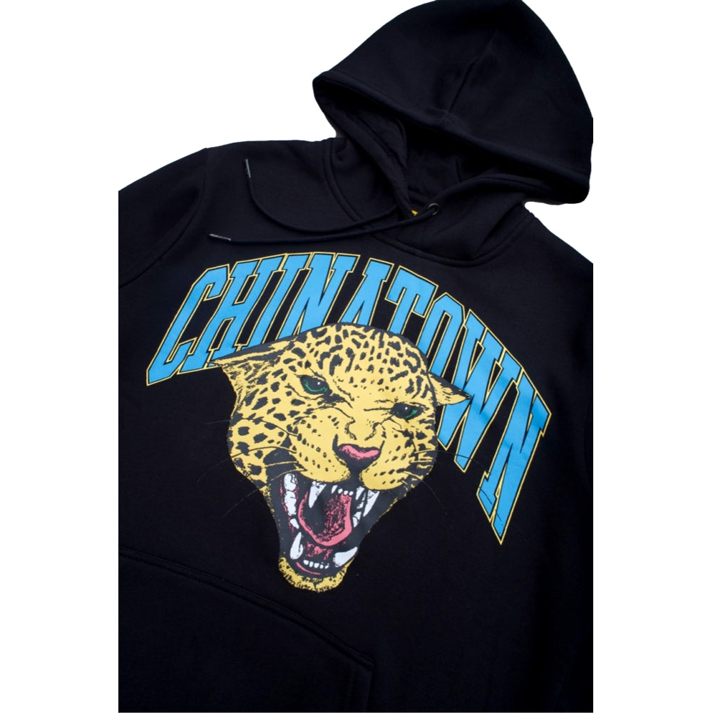China Town Market Leopard Print Arch Hoodie - Black | Streetwear Fashion for Urban Style & Casual Outfits