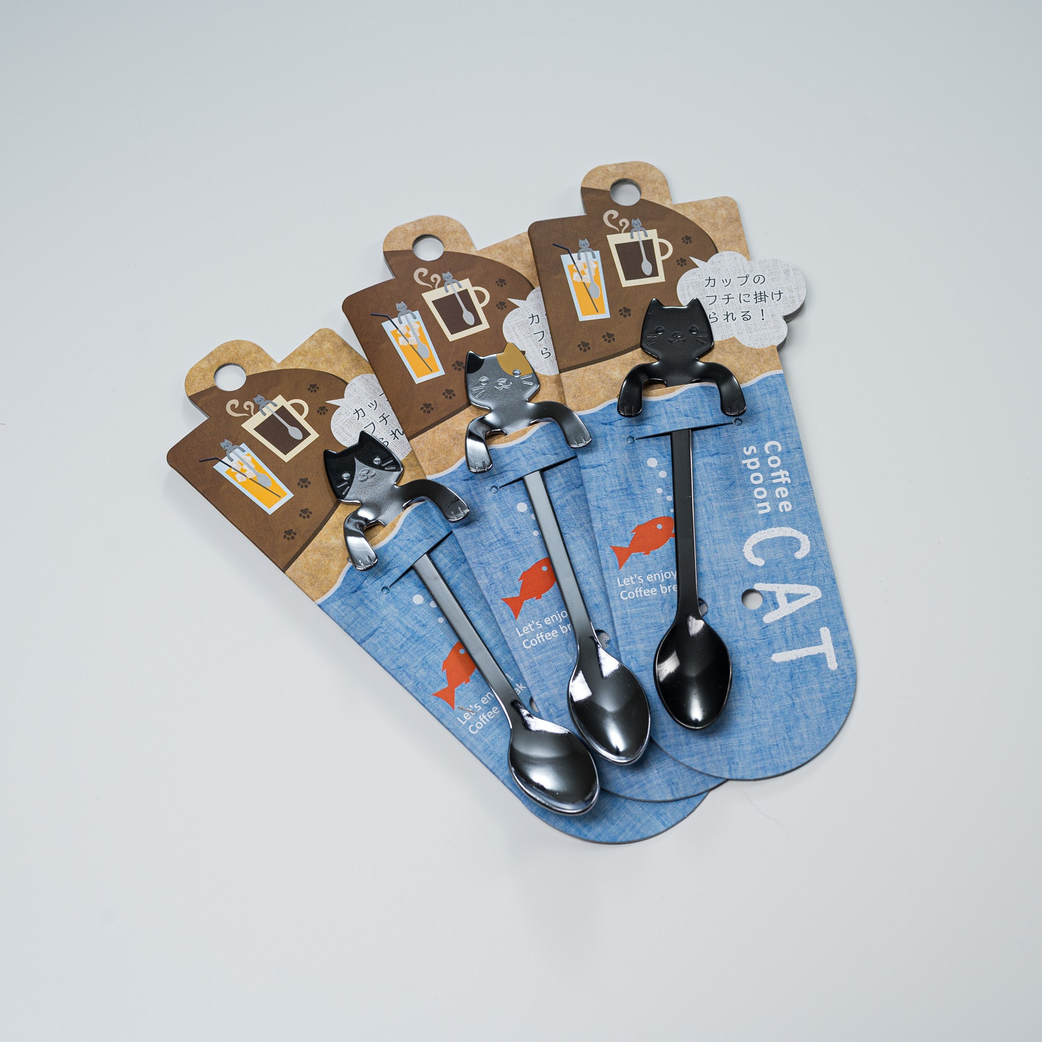 Tsubame Sanjo Cat Coffee Spoon - 3 Stylish Designs - Premium Japanese Stainless Steel Cutlery - Perfect for Coffee, Tea, and Desserts