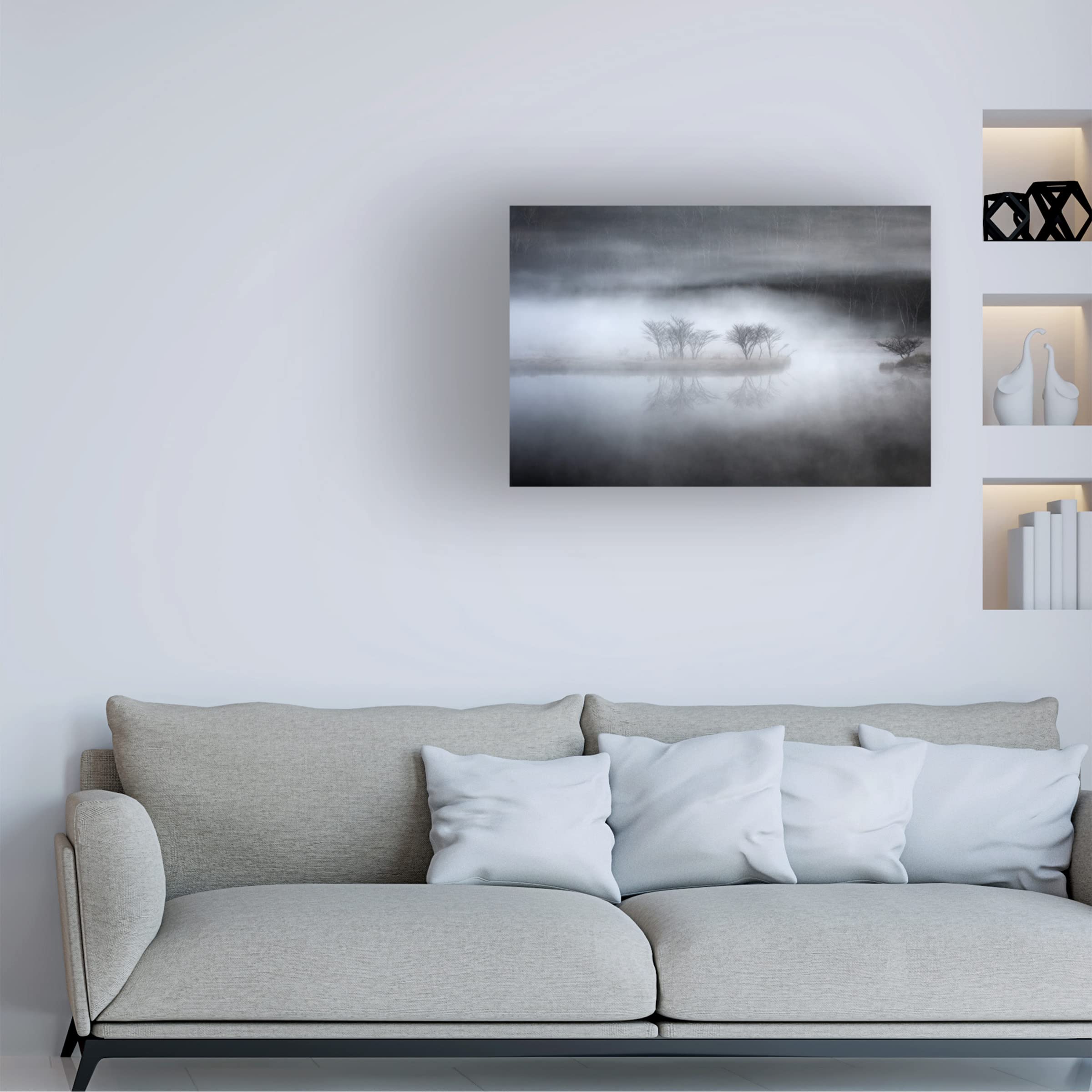Trademark Fine Art 'Mysterious Pond' Canvas Wall Art Print by Teruo Araya - Nature Landscape Painting for Living Room, Bedroom & Office Decor