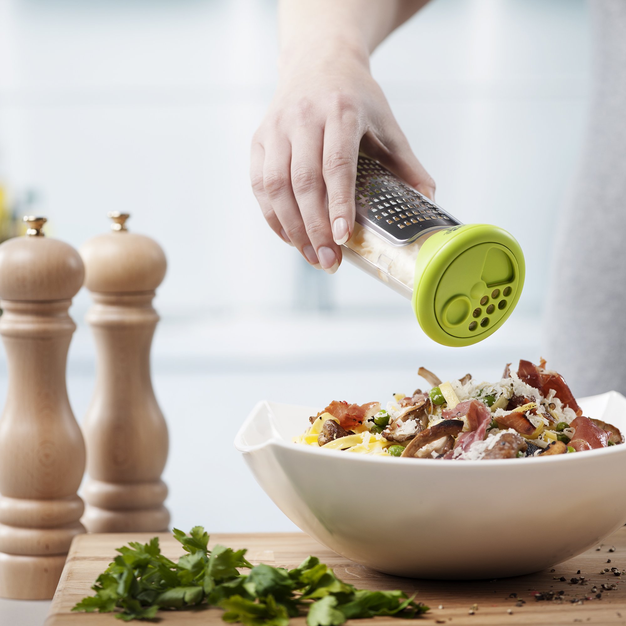 Premium Stainless Steel Cheese Grater & Zester - Perfect for Parmesan, Cheddar, Citrus Zesting - Ideal for Kitchen, Baking & Cocktail Garnishing