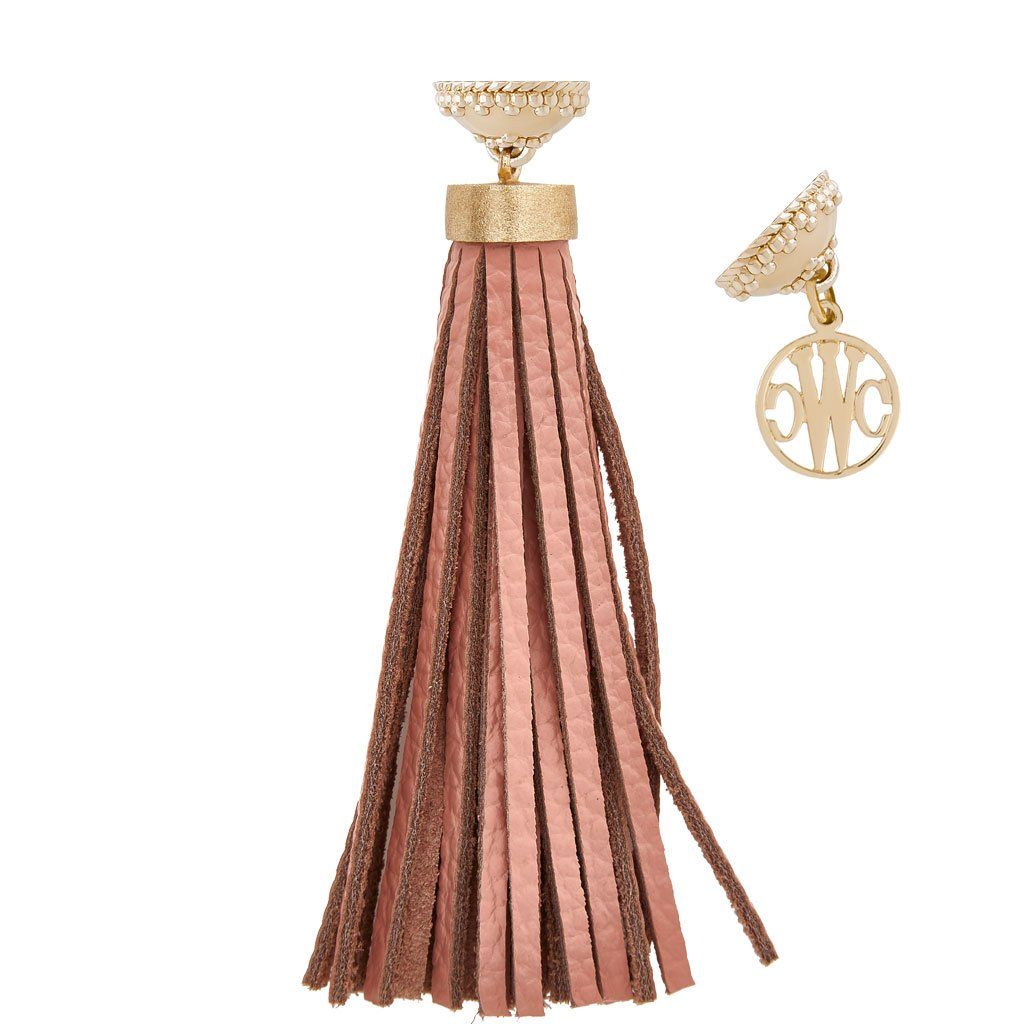 Baja Blush Leather Tassel Keychain - Stylish Bohemian Accessory for Handbags, Keys & Backpacks | Perfect for Travel & Everyday Use