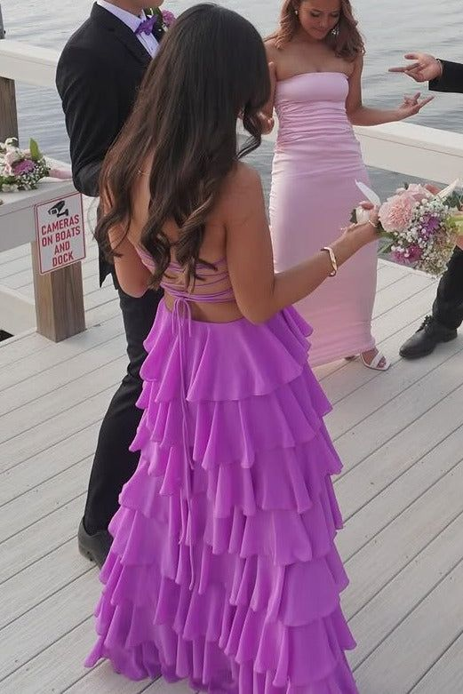 Elegant A-Line Strapless Ruffled Long Prom Formal Dress J6808 - Perfect for Homecoming, Prom, Evening Gala & Special Occasions