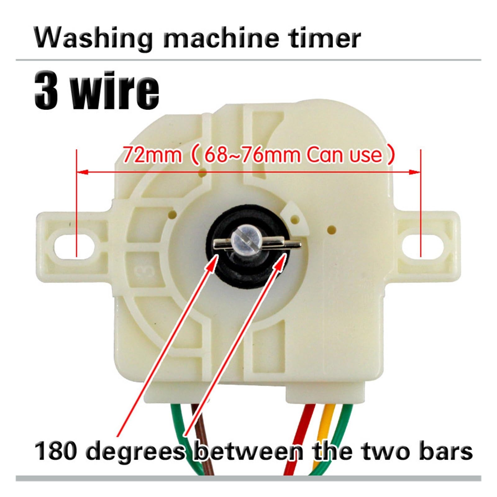 180 Degree Washing Machine Timer Switch - 3 Wire Semi-Automatic Double Cylinder Laundry Timer Replacement Part for Top Load Washers | Perfect for Home Laundry Rooms & Appliance Repair Shops