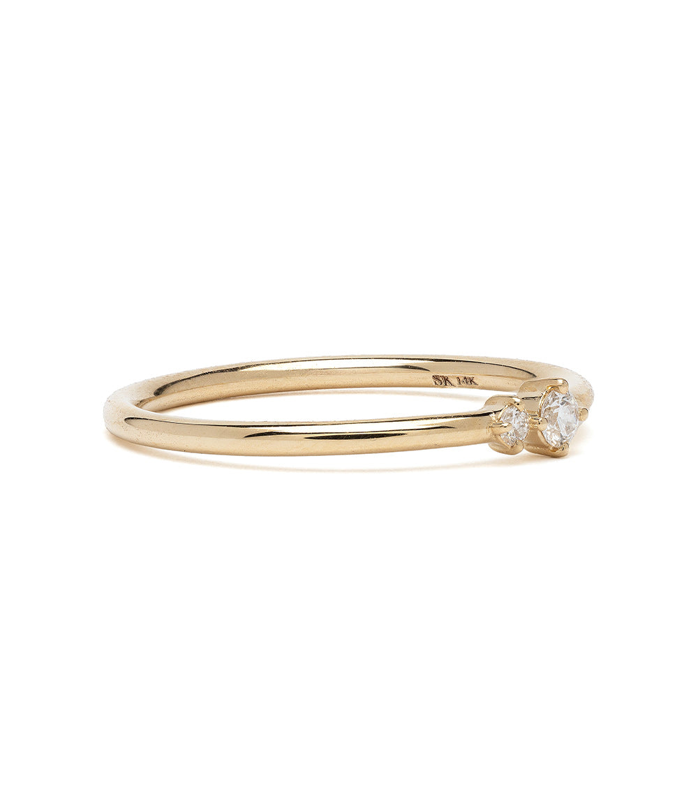 Two Stone Diamond Wedding Stacking Band for Women - Elegant Stackable Ring for Brides, Anniversaries & Special Occasions
