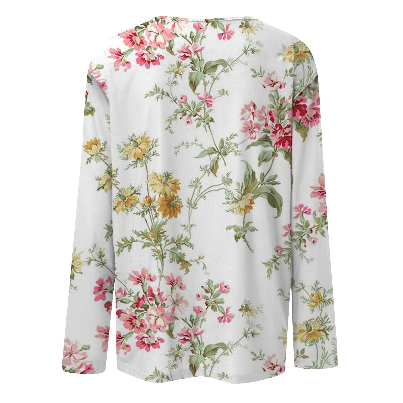 Women's Long Sleeve Crew Neck Boho Tunic Top - Flowy Loose Fit Casual & Dressy Spring Blouse - Plus Size Green XL - Perfect for Office Wear, Weekend Outings & Boho Chic Fashion