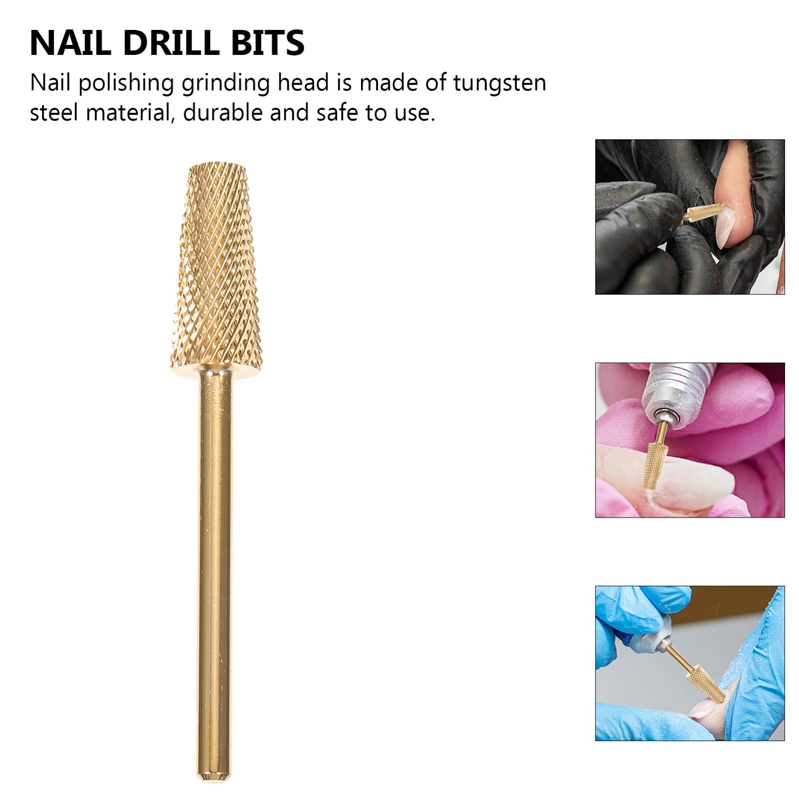 Beaupretty 3pcs Professional Nail Drill Bits Set - Carbide Nail Polisher, Cuticle Cleaner & Manicure File for Acrylic Gel Nails - Perfect for Home Salon & Nail Art Design
