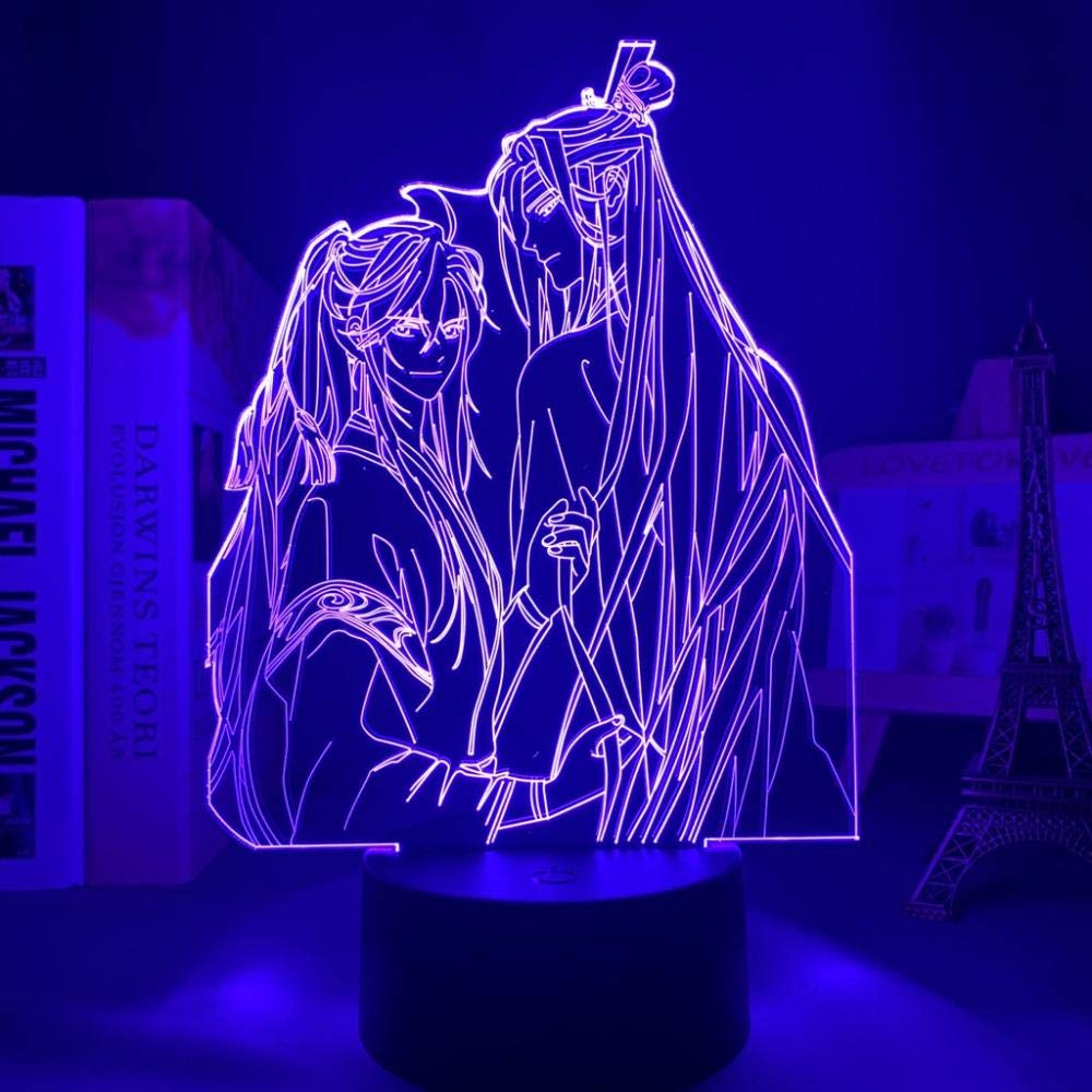 VDIPK 3D Acrylic Night Light - Mo Dao Zu Shi Themed LED Lamp with Remote Control (16 Color Changing) for Bedroom Decor | Perfect for Anime Fans, Gift Giving & Mood Lighting
