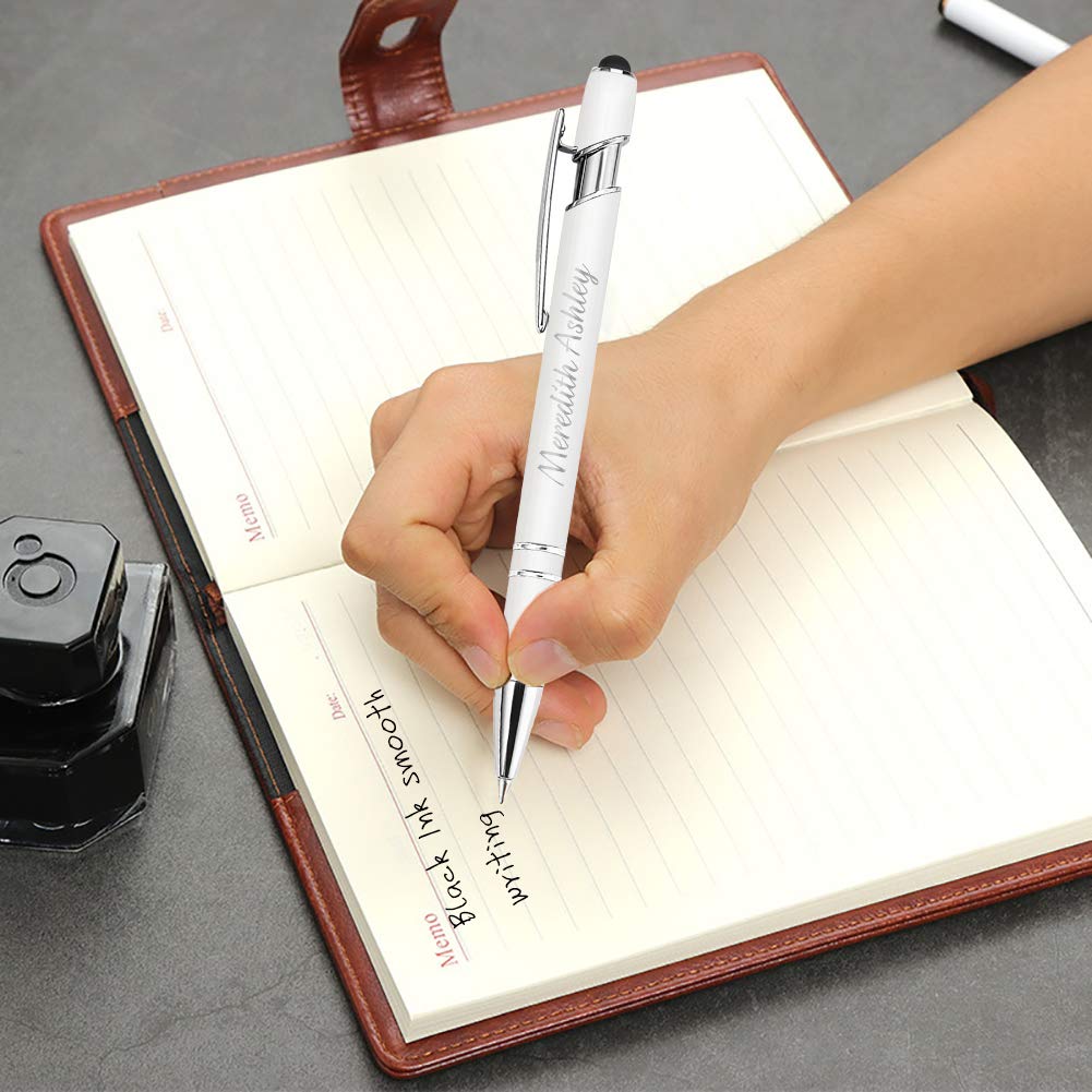 60 Personalized Engraved Pens with Stylus - Custom Metal Pens Bulk for Graduation, Birthday, Boss & Teacher Gifts - Soft Touch, Name/Logo/Message Engraving (Light Green) - Perfect for Office, School & Corporate Events