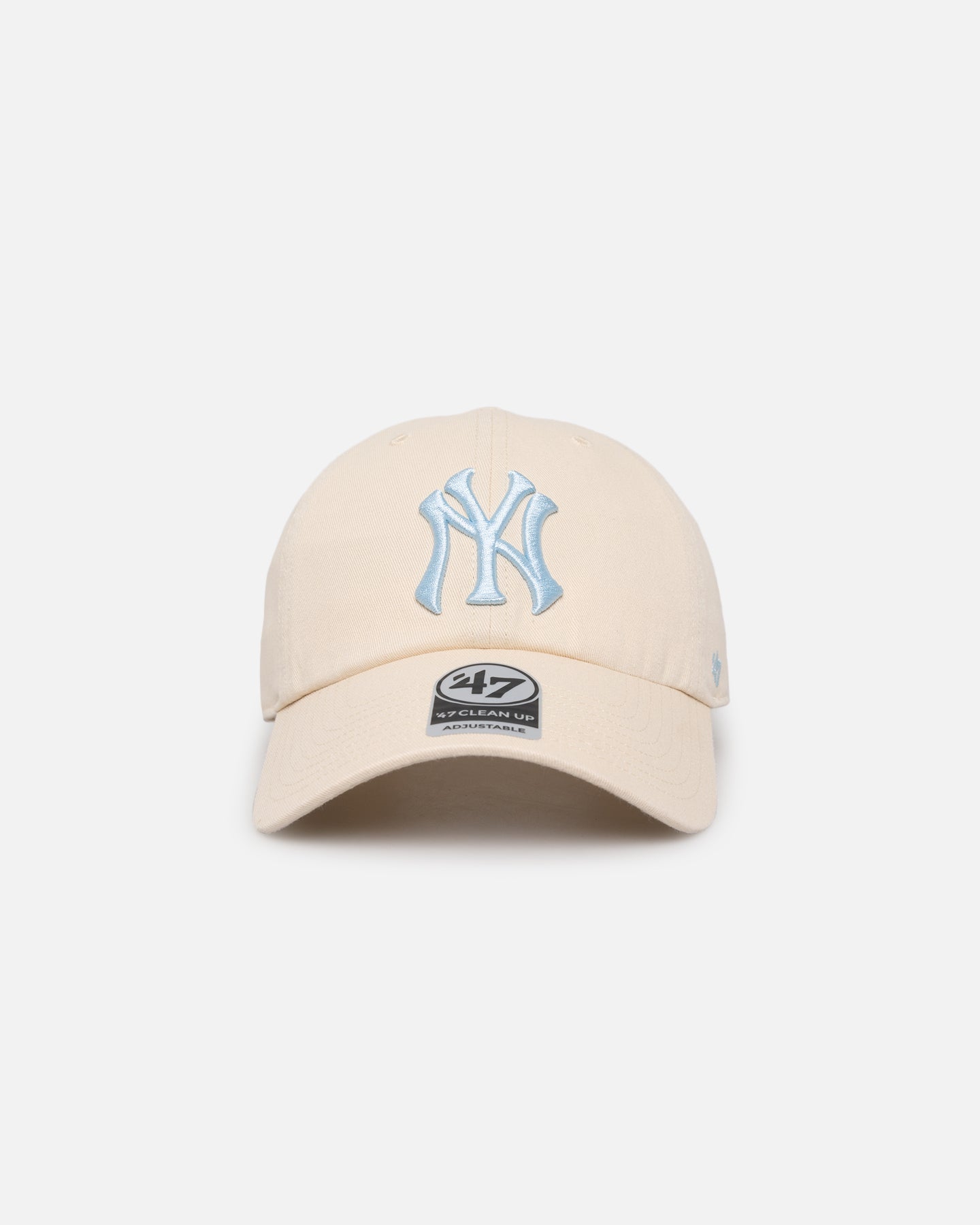 47 Brand New York Yankees Clean Up Strapback Adjustable Hat - Natural/Columbia Color - Perfect for Baseball Games, Outdoor Activities & Casual Wear