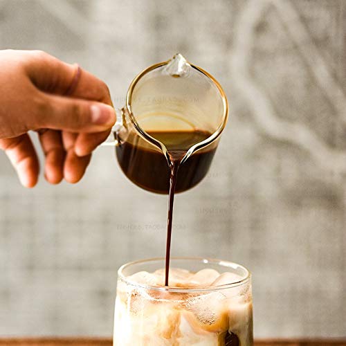 2 Spout Glass Creamer Pitcher with Handle - Perfect for Coffee, Milk, and Tea Serving - Ideal for Cafes, Restaurants, and Home Breakfast Use