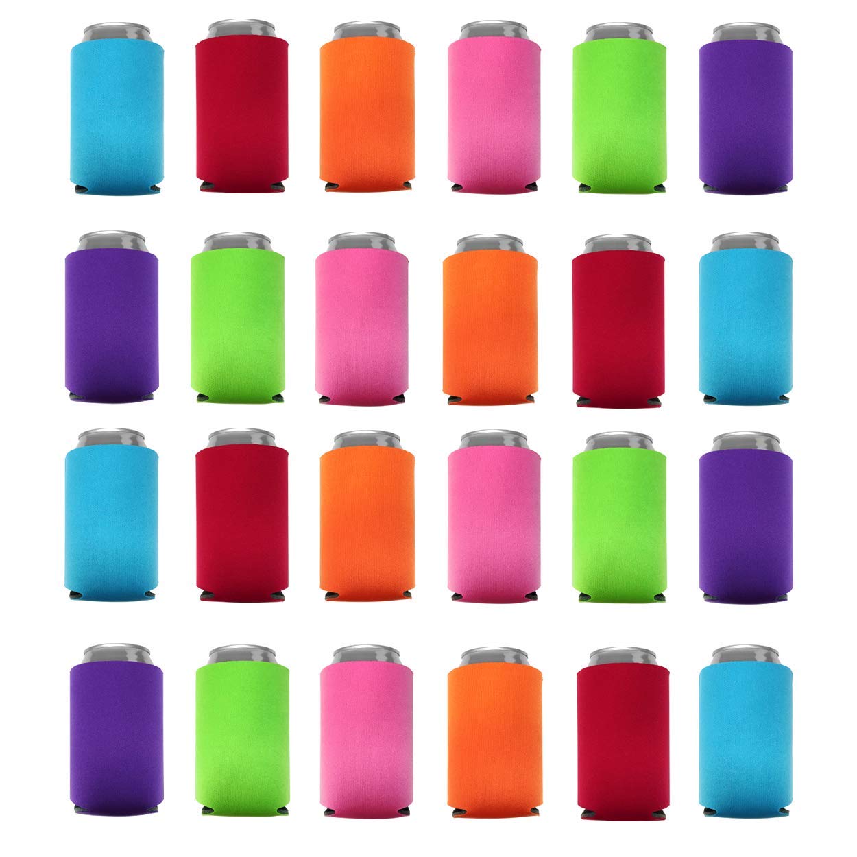 Insulated Can Cooler Sleeves - Blank Poly Foam Beer & Soda Covers - Keep Drinks Cold for Outdoor Parties, BBQs & Camping