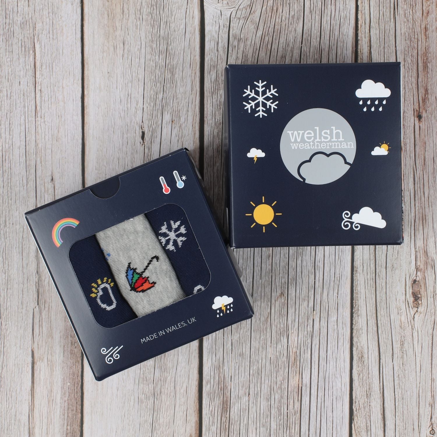 Premium Welsh Weatherman Gift Box for Men - 3 Pairs of Stylish Socks - Perfect for Father's Day, Birthday & Christmas Gifts