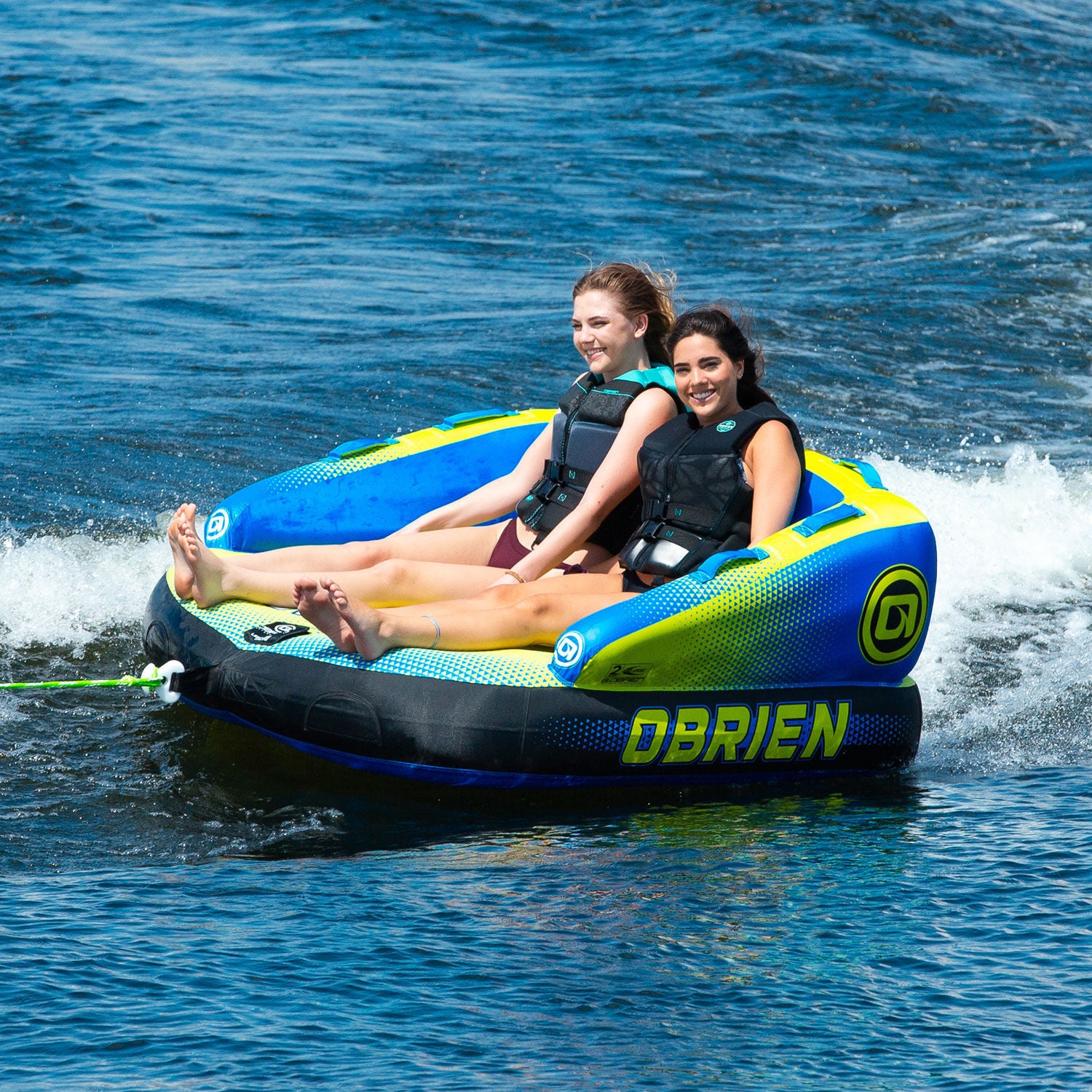 O'Brien Baller 2 Soft Top Towable Tube - 2 Rider Inflatable Water Tube for Boating & Lake Fun - Perfect for Family & Friends Summer Activities