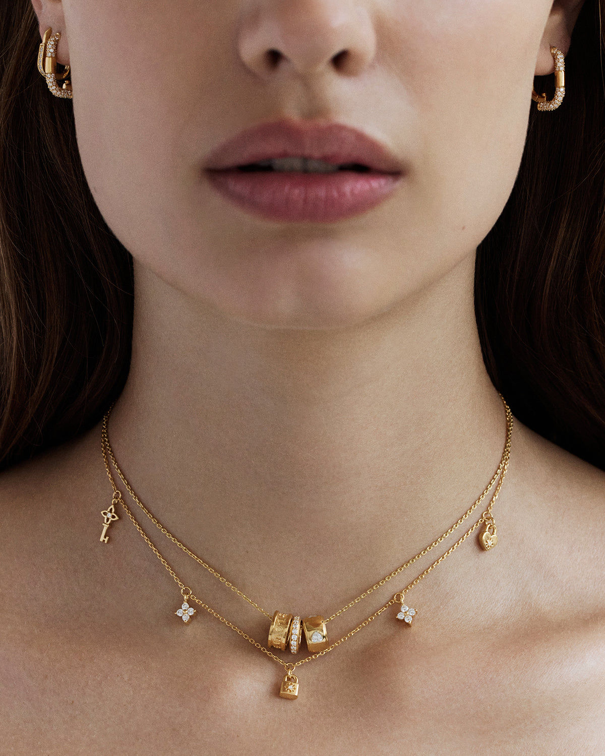 18K Gold Vermeil Love Unlocked Charm Choker Necklace - Elegant Dainty Jewelry for Women, Perfect Gift for Valentine's Day, Anniversary & Romantic Occasions