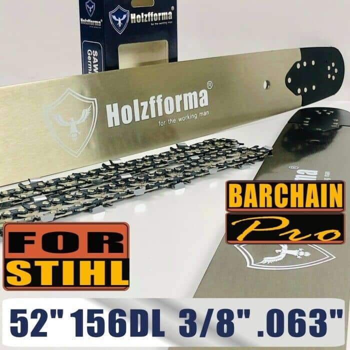 Holzfforma 52-Inch 3/8 .063 156DL Chainsaw Guide Bar & Saw Chain Compatible with Stihl MS660, MS066, MS046 - Perfect for Professional Logging, Tree Felling & Heavy-Duty Wood Cutting