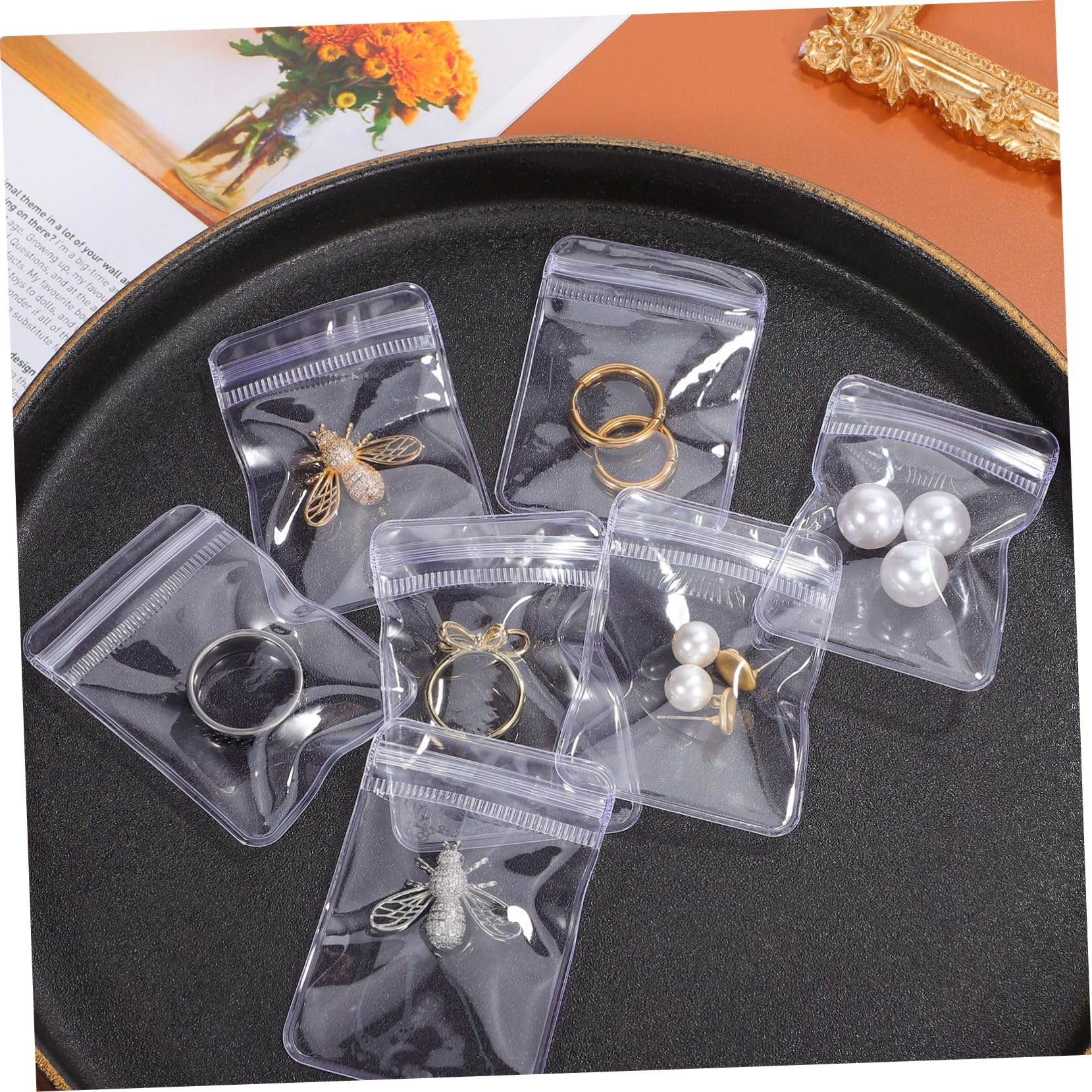ABOOFAN 4 Sets Clear Jewelry Storage Bags - 200pcs*4 Resealable Self Seal Vacuum Bags for Jewelry Organizer, Small Packing, Mini Baggie | Perfect for Jewelry Display, Travel Storage & Craft Organization