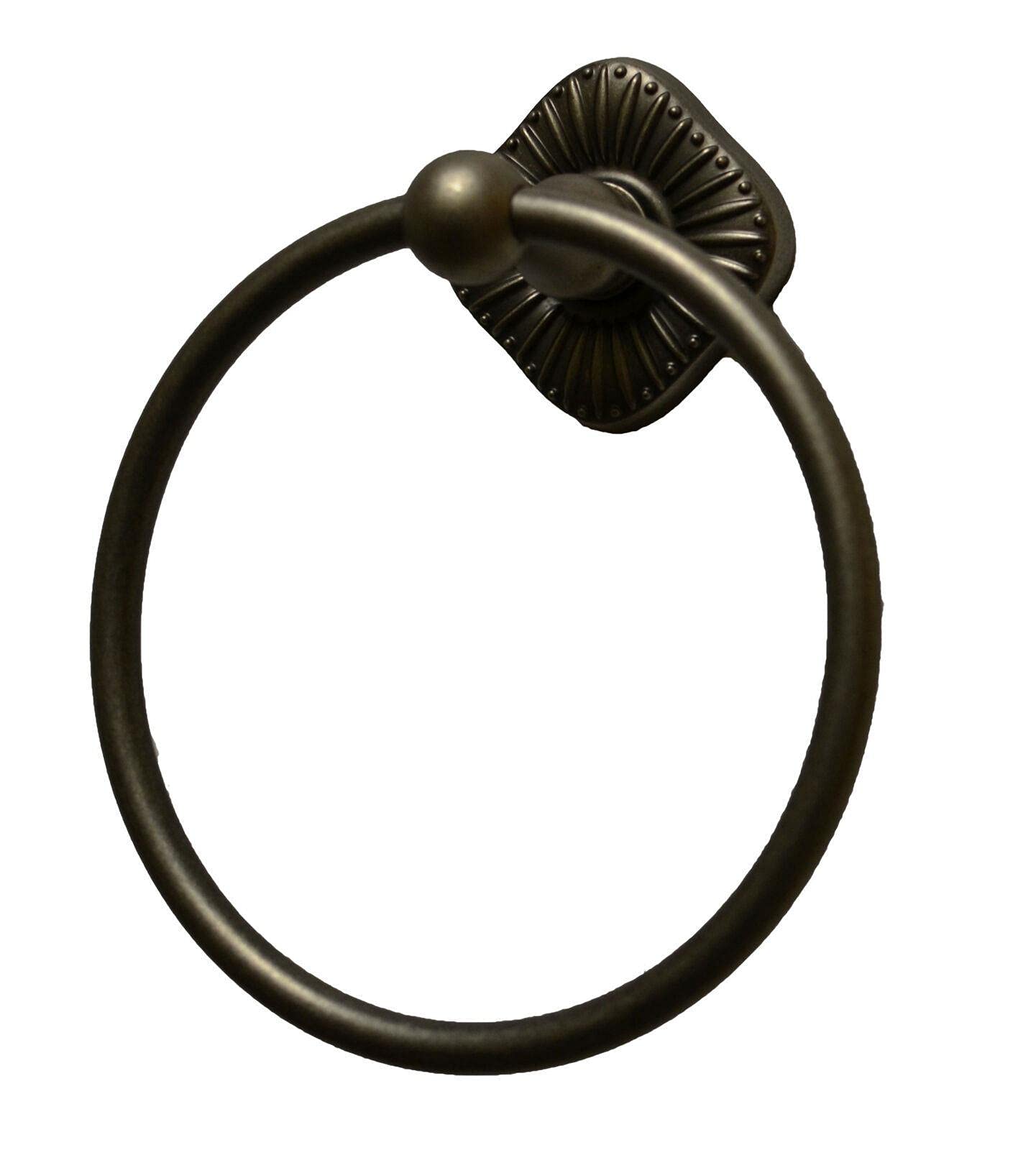 6-3/8 Inch Grey Towel Ring - Bathroom Wall Mounted Towel Holder for Hand & Paper Towels | Modern Bathroom Decor & Organizer for Home, Apartment, Hotel (Perfect for Small Spaces & Guest Bathrooms)