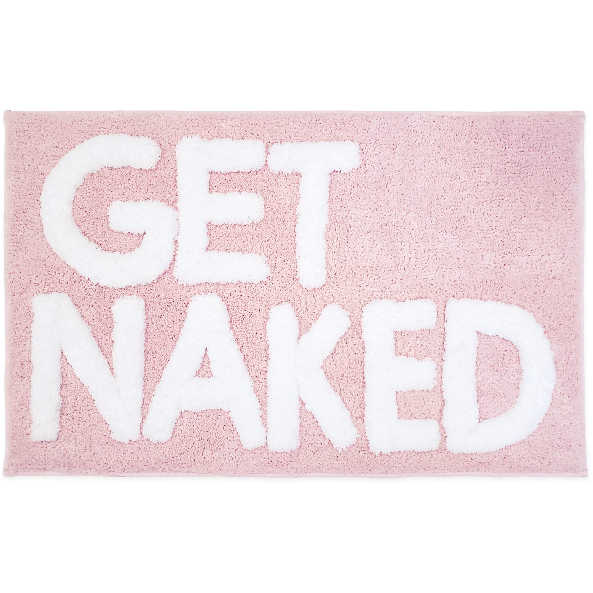 New Mungo Get Naked Bath Mat - Soft Blush Pink Bathroom Rug, Non-Slip Shaggy Mat for Bathroom Decor, Cute Home Accessories (31
