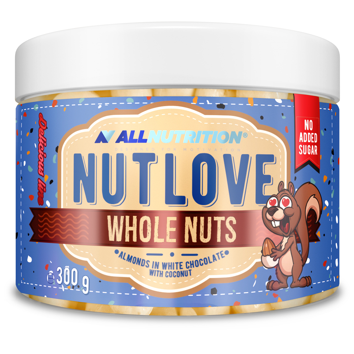 Allnutrition Nutlove Whole Nuts 300g - Premium Mixed Nuts for Snacking, Baking & Healthy Lifestyle - Perfect for Office, Gym & Home Use
