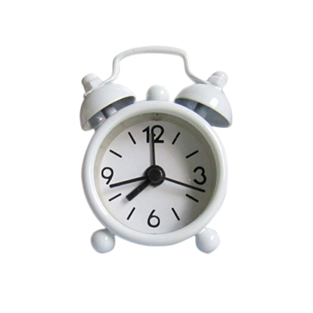 Vintage Mini Analog Alarm Clock - Battery Operated Travel Clock for Kids & Adults | Small Metal Electronic Alarm Clock for Bedroom, Office, Travel & Gifts