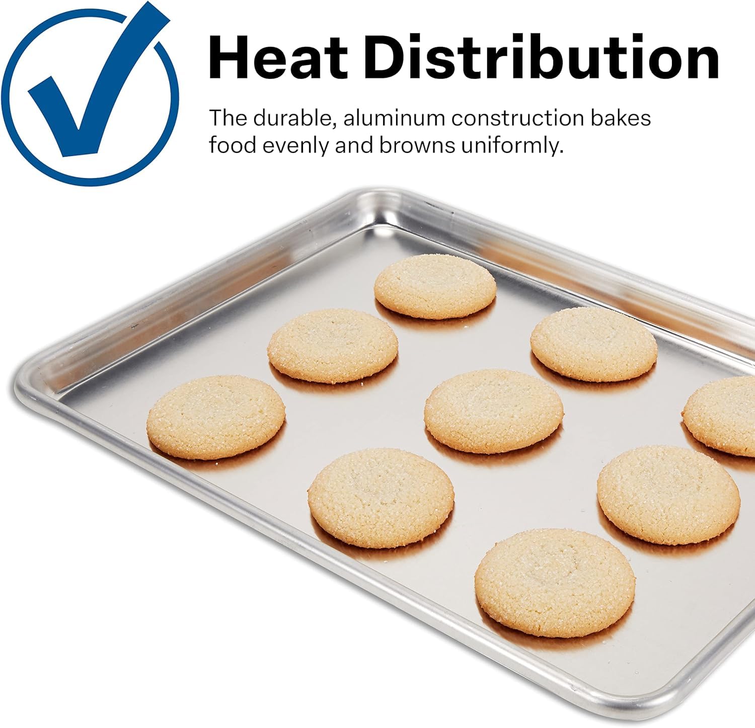 Commercial Aluminum Sheet Pan 18x26 Inches - Heavy Duty 12 Gauge Full Size Bun Pan for Baking, Roasting & Food Prep - Fits Standard Ovens - Restaurant & Bakery Essential (Silver)