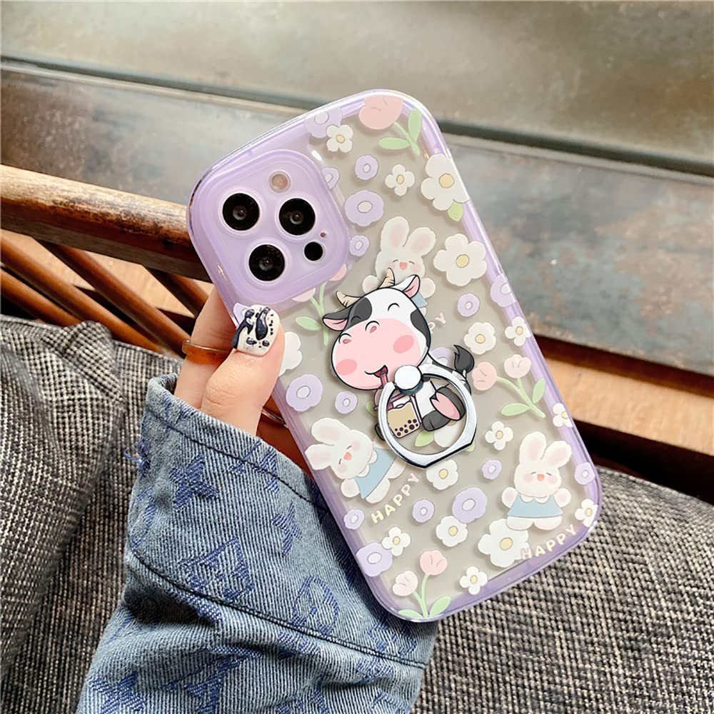 360° Rotating Cow Phone Ring Holder Stand - 2 Pack Finger Grip for Cellphones, Smartphones & Tablets | Perfect for Hands-Free Viewing, Selfies & Secure Grip While Commuting