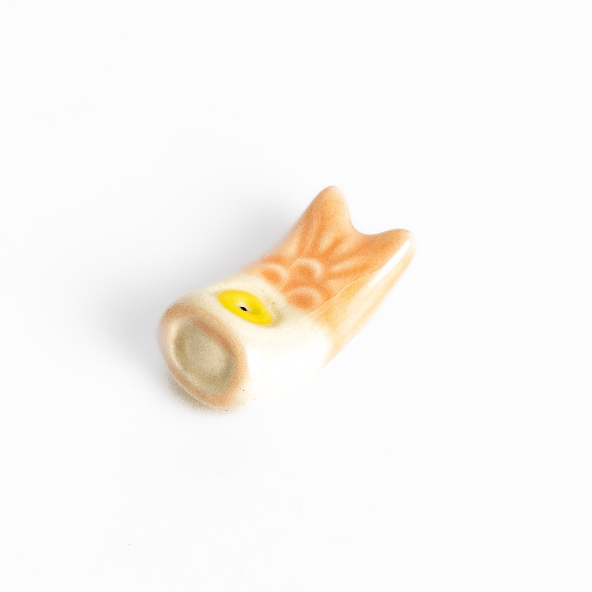 Peach Carp Streamers Chopstick Rest - Japanese Style Ceramic Sushi Chopstick Holder for Asian Dining, Home Decor & Gift Idea - Perfect for Sushi Restaurants, Tea Parties and Zen Table Settings