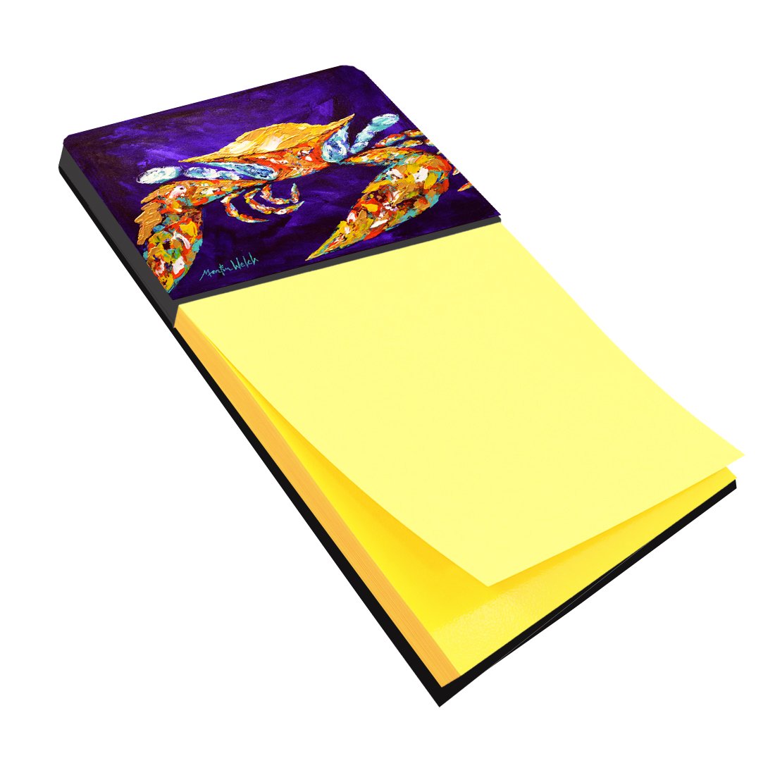Caroline's Treasures Purple Crab Refillable Sticky Note Holder - 3.25 x 5.5 Inch Colorful Post-it Note Dispenser for Office, Desk & Home Organization