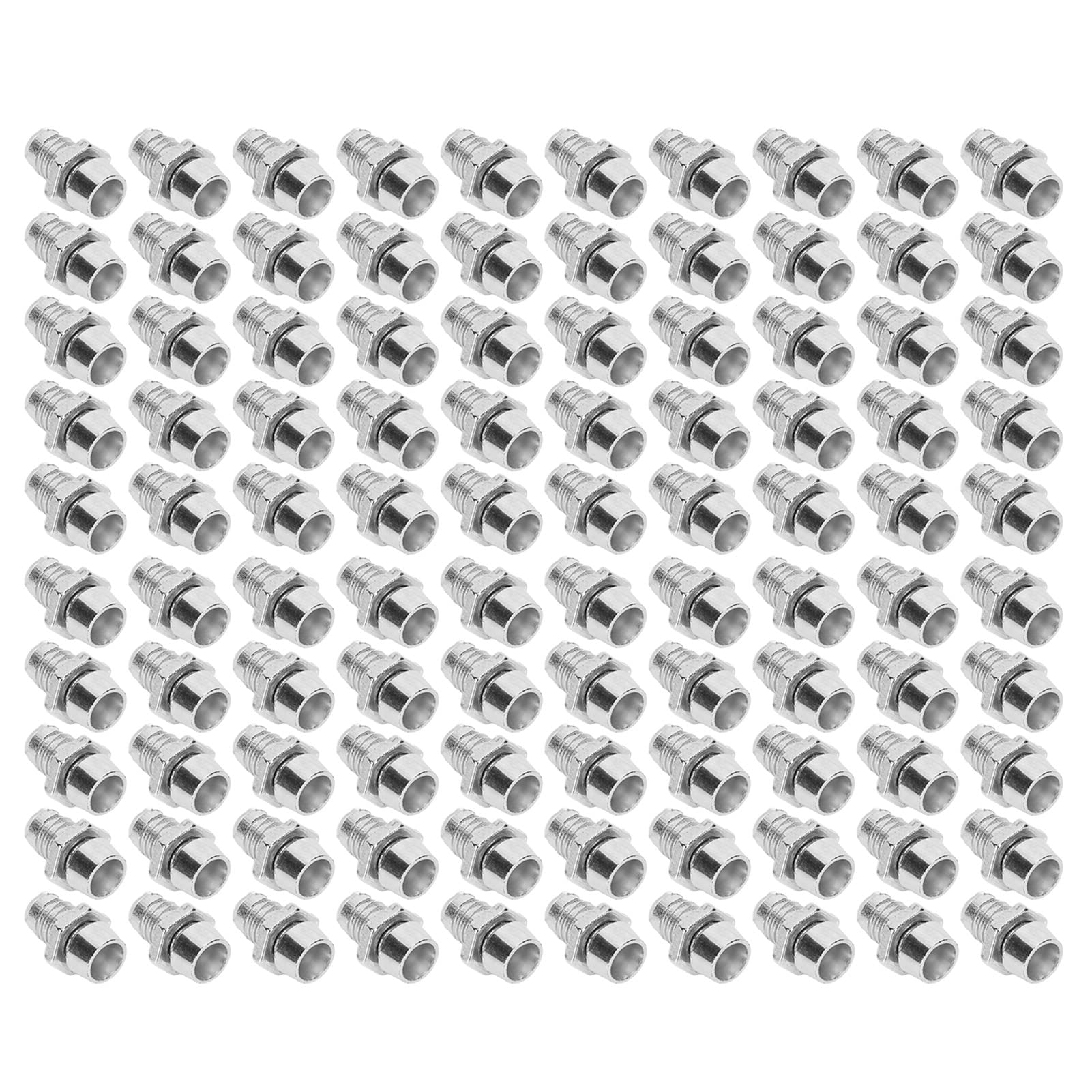 Omabeta 100-Pack LED Bulb Holder Replacement with Nut - Durable Silver Lamp Socket for Industrial & Commercial Lighting - Perfect for Factories, Warehouses, and Workshop Installations