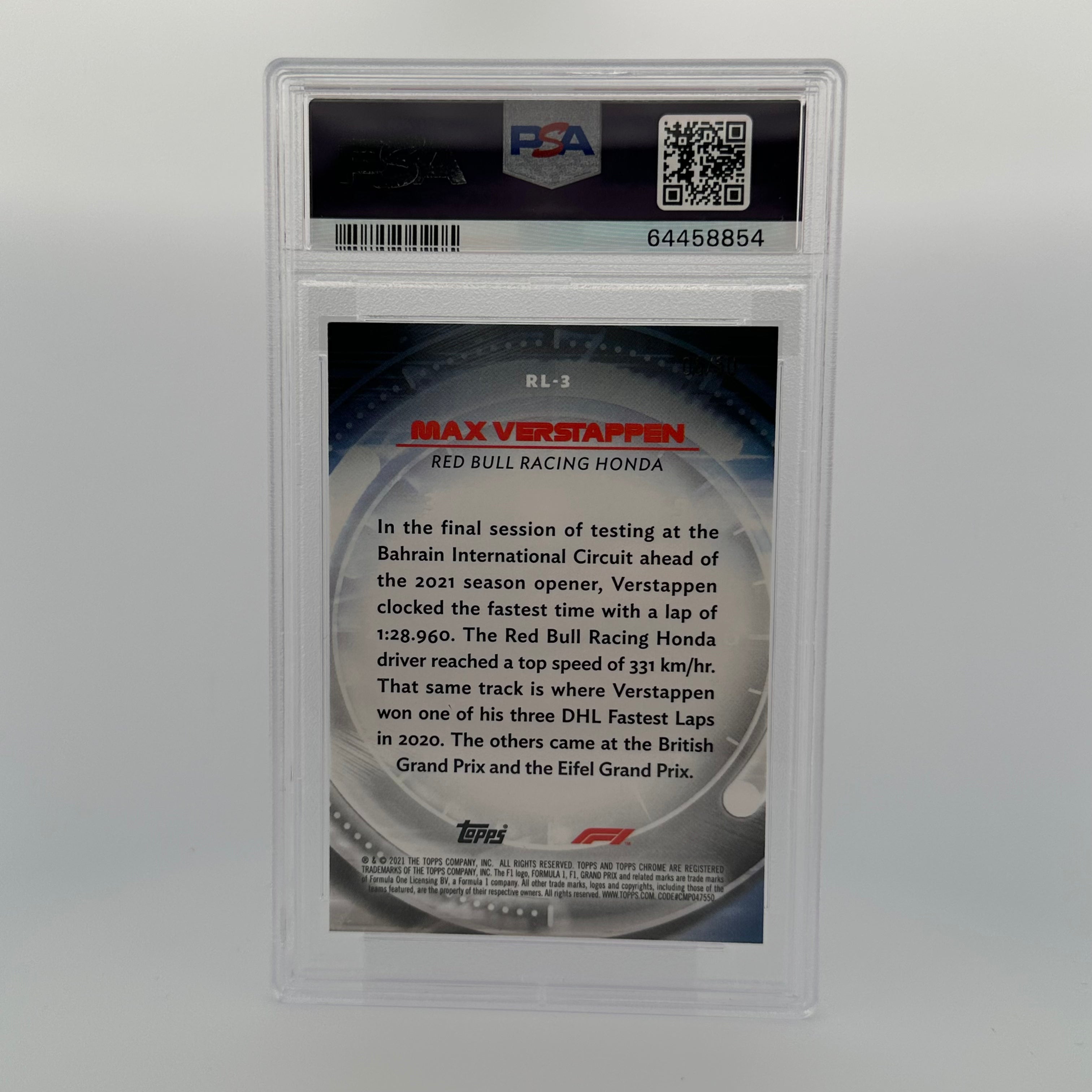 PSA 9 2005 Max Verstappen #RL3 Redliners Gold Refractor Trading Card - Rare Collectible for F1 Racing Fans & Sports Memorabilia Enthusiasts