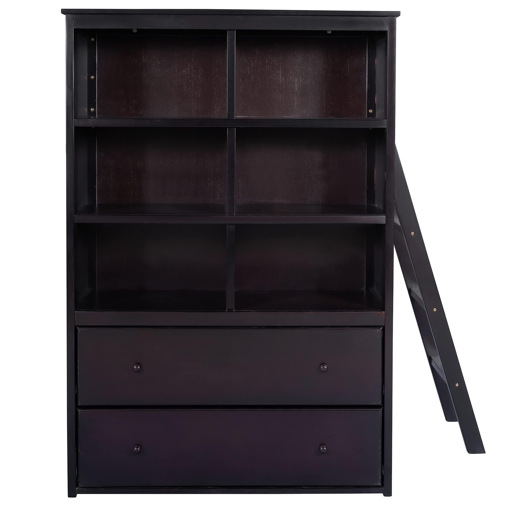 Kids Twin Over Twin Bunk Bed with Guardrails & Ladder - Space-Saving for Small Rooms