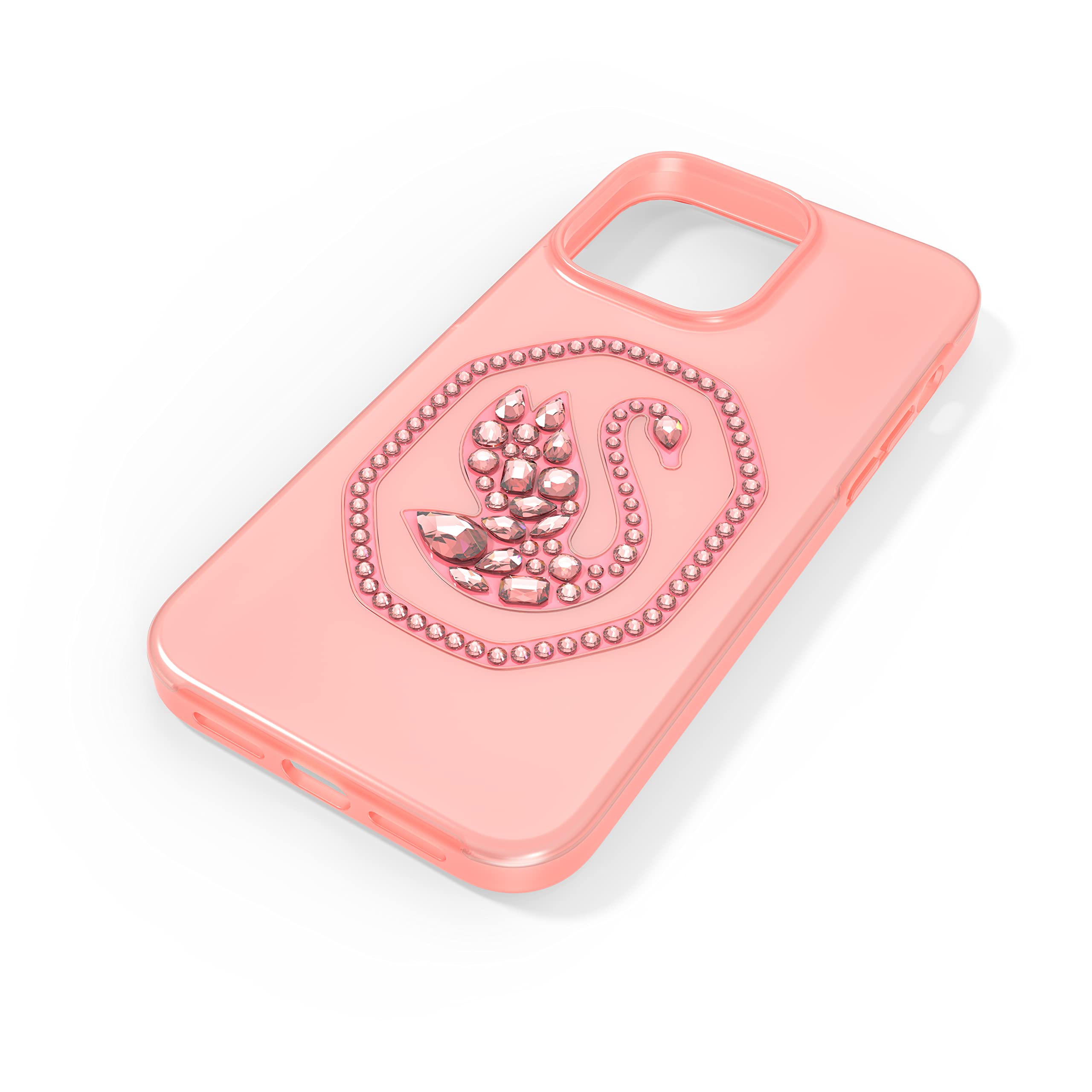 Swarovski Signum Swan Rhinestone Phone Case for iPhone 14 Pro Max - Elegant Pink Crystal Cover for Women, Perfect for Parties, Weddings & Special Occasions