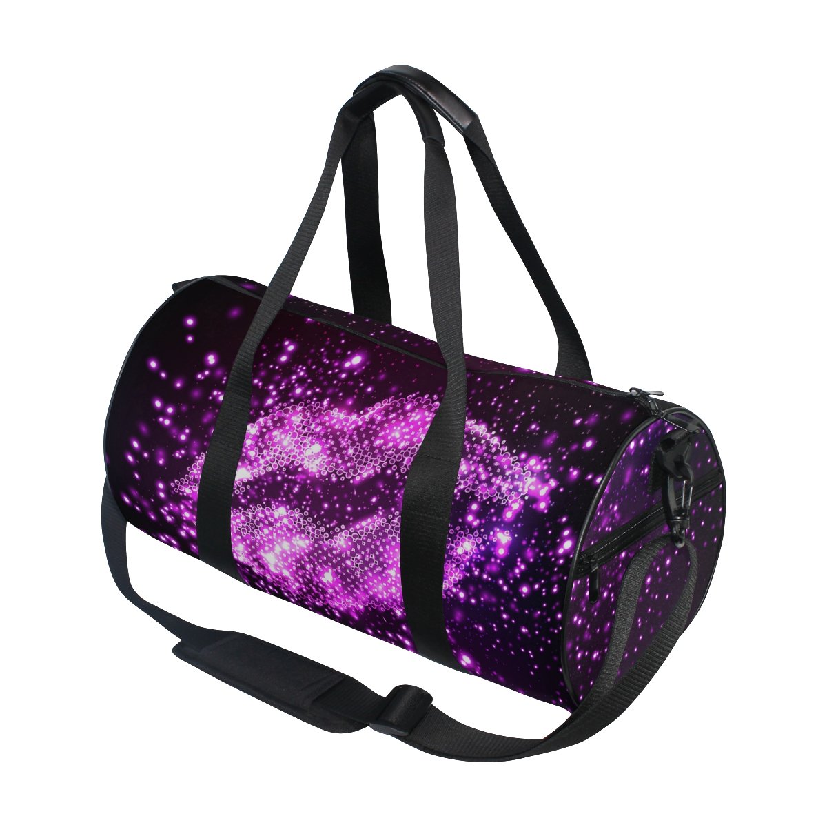 ALAZA Stylish Purple Glitter Gym Duffel Bag - Waterproof Sports Travel Luggage for Men & Women - Perfect for Gym, Workout, Yoga, Travel & Weekend Getaways
