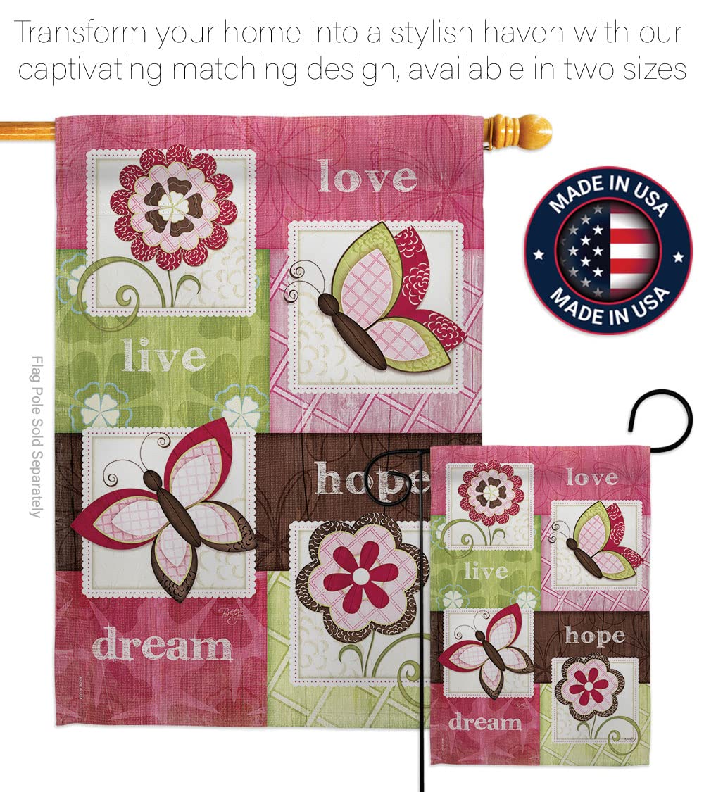 Butterfly Floral House Flag Set 28