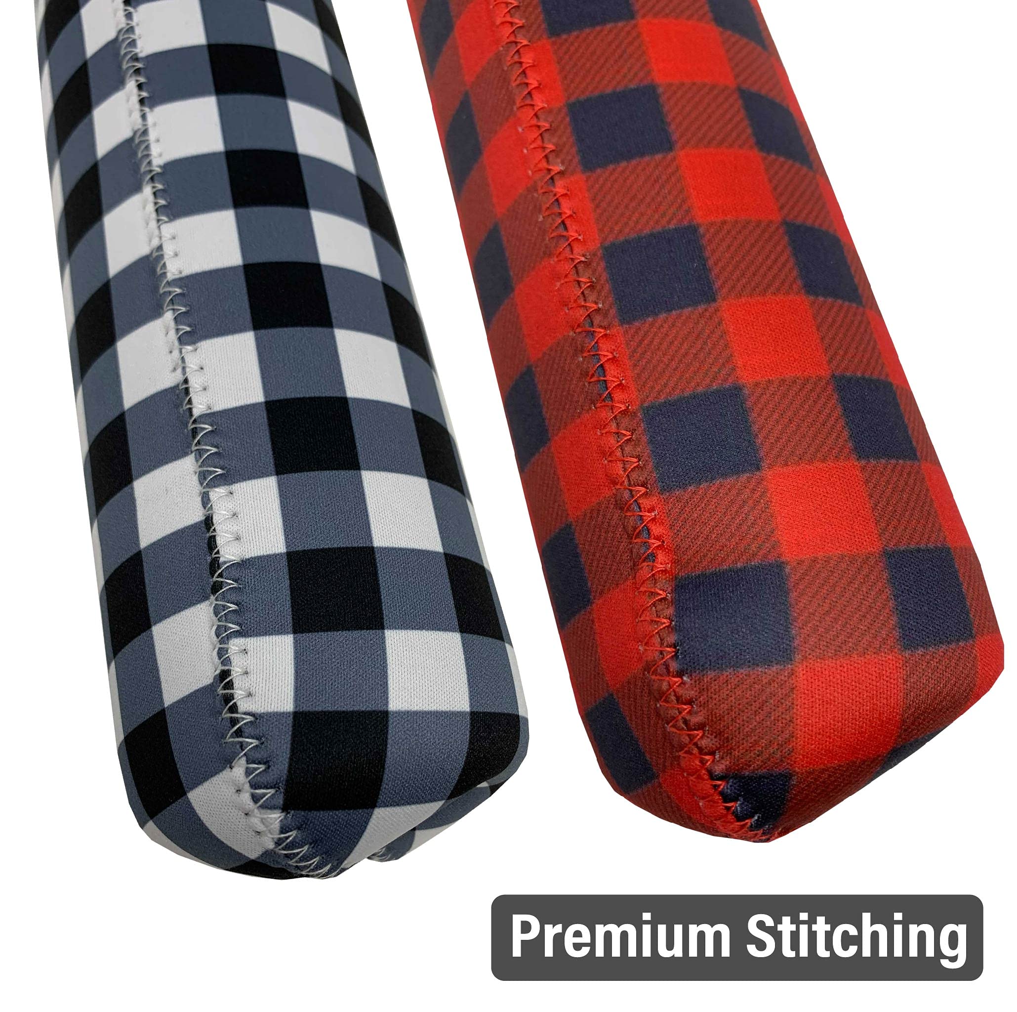 Premium Wine Bottle Bags Set of 2 - Christmas Wine Gift Tote with Buffalo Plaid Design - Reusable Holiday Wine Carrier for Gifting, Parties & Wine Tasting Events