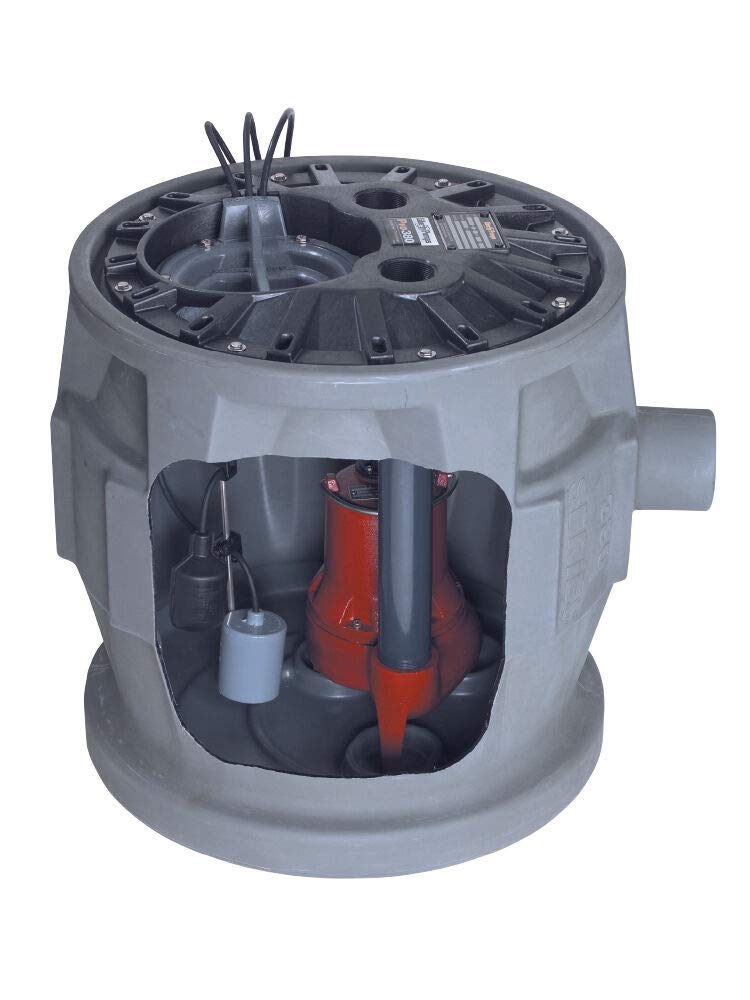 Liberty Pumps 1 HP Grinder Pump System - 115VAC Submersible Sewage Pump with Stainless Steel Housing (Model P382XPRG101) - Ideal for Basement, Septic Tank, and Wastewater Management Systems