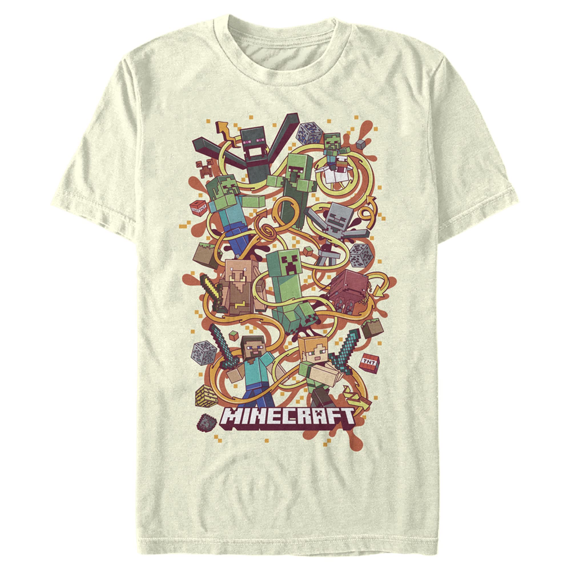 Minecraft T-Shirt for Men - Official Licensed Gaming Tee with Group Shot Design | Perfect for Casual Wear, Gaming Events & Fan Merchandise